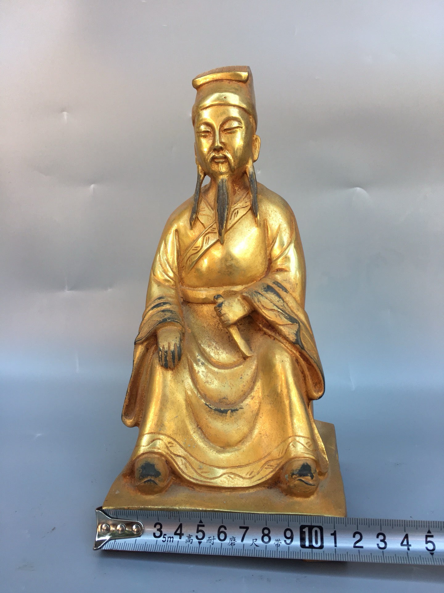 Chinese antique bronze gilded figure statues