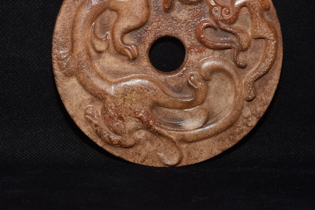 Chinese Antique Hetian Yulong Coins