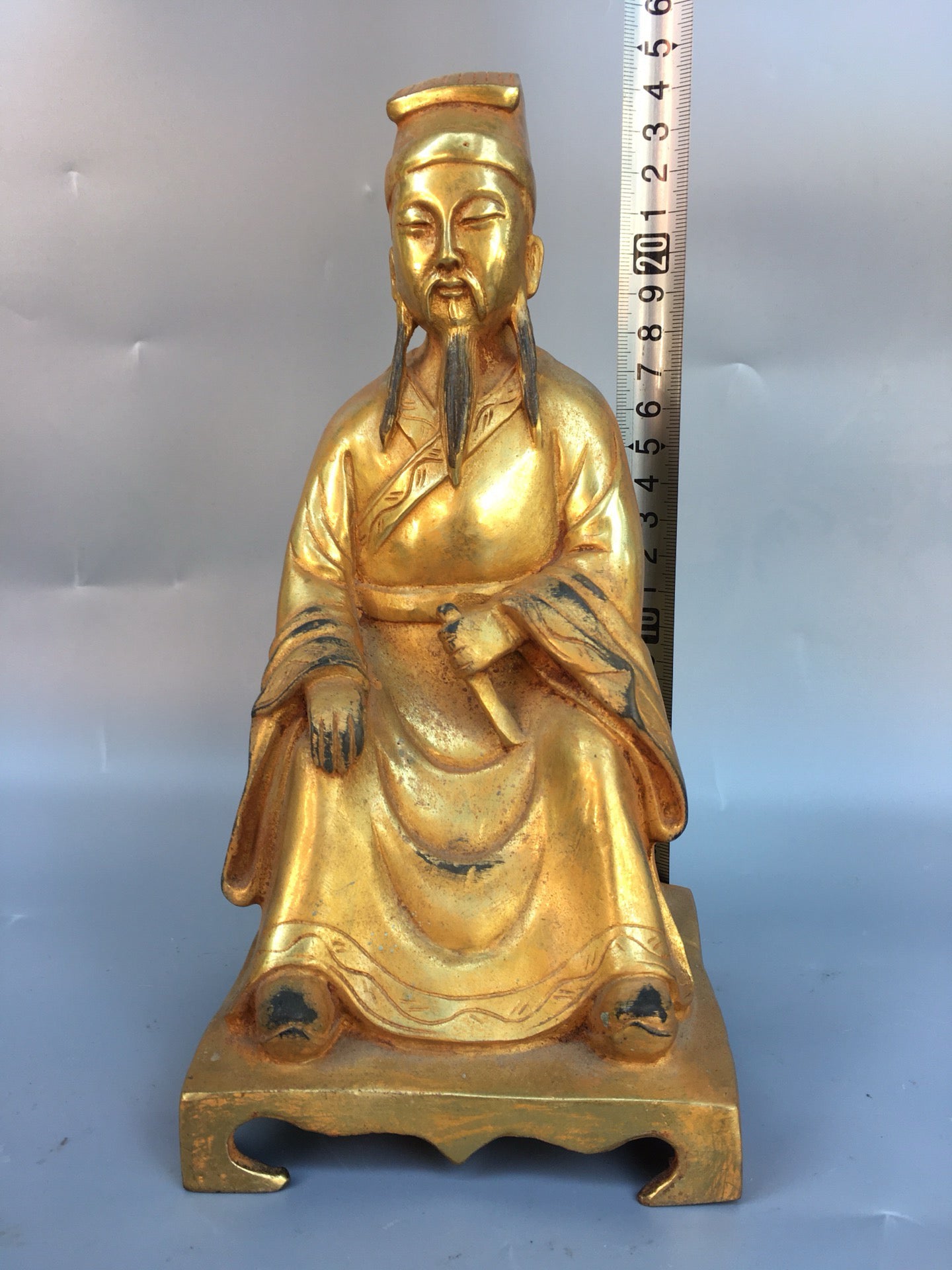 Chinese antique bronze gilded figure statues