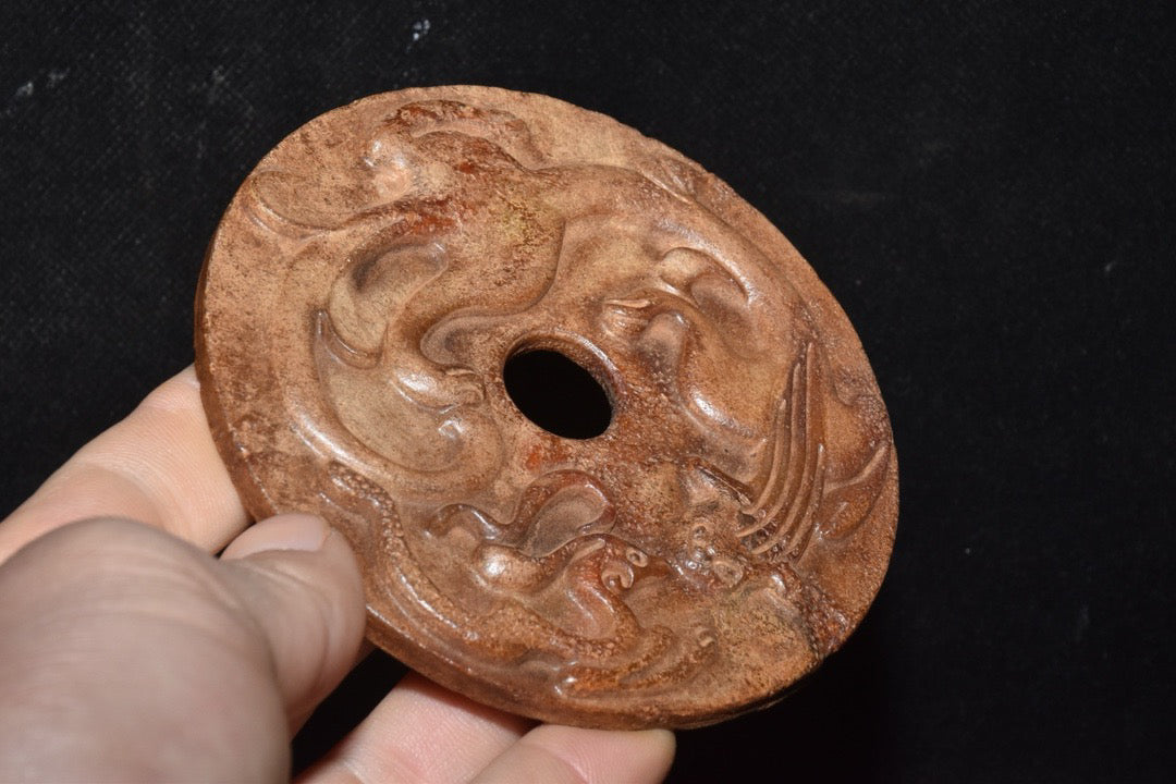 Chinese Antique Hetian Yulong Coins