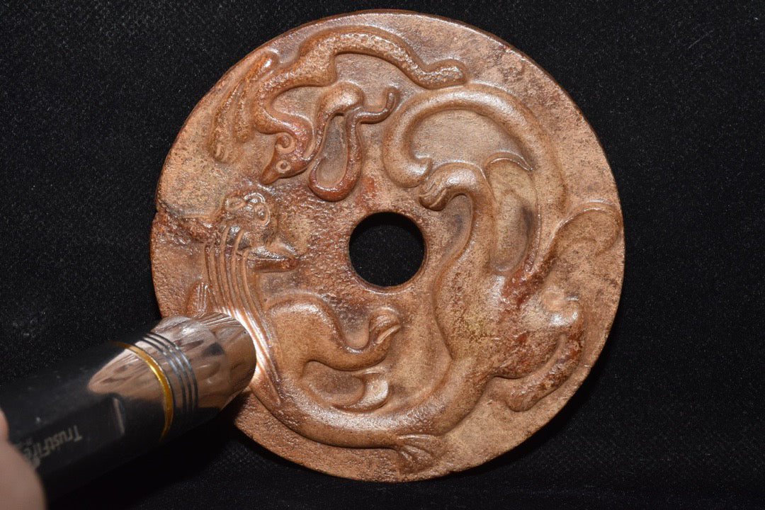 Chinese Antique Hetian Yulong Coins