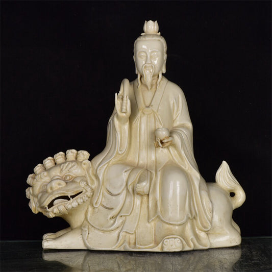 Chinese antique white porcelain Taiyi human sculpture
