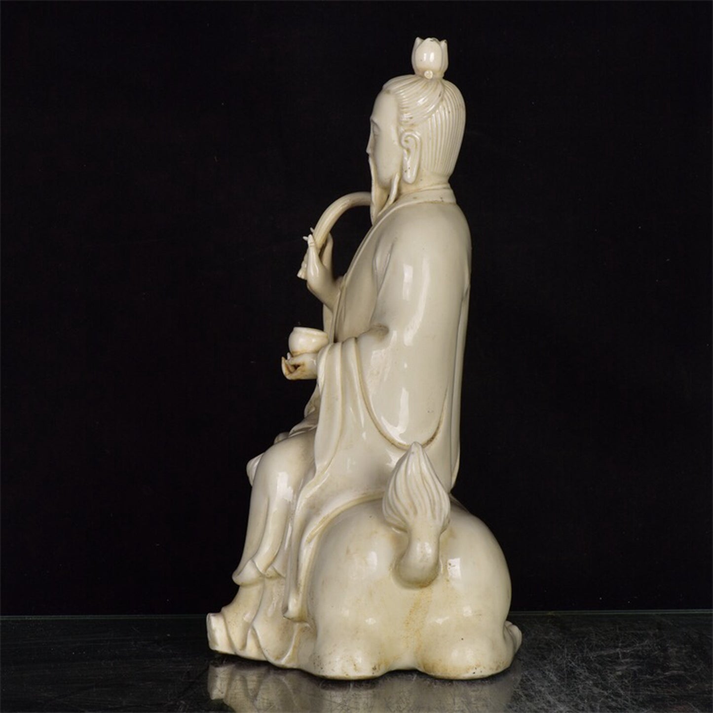 Chinese antique white porcelain Taiyi human sculpture