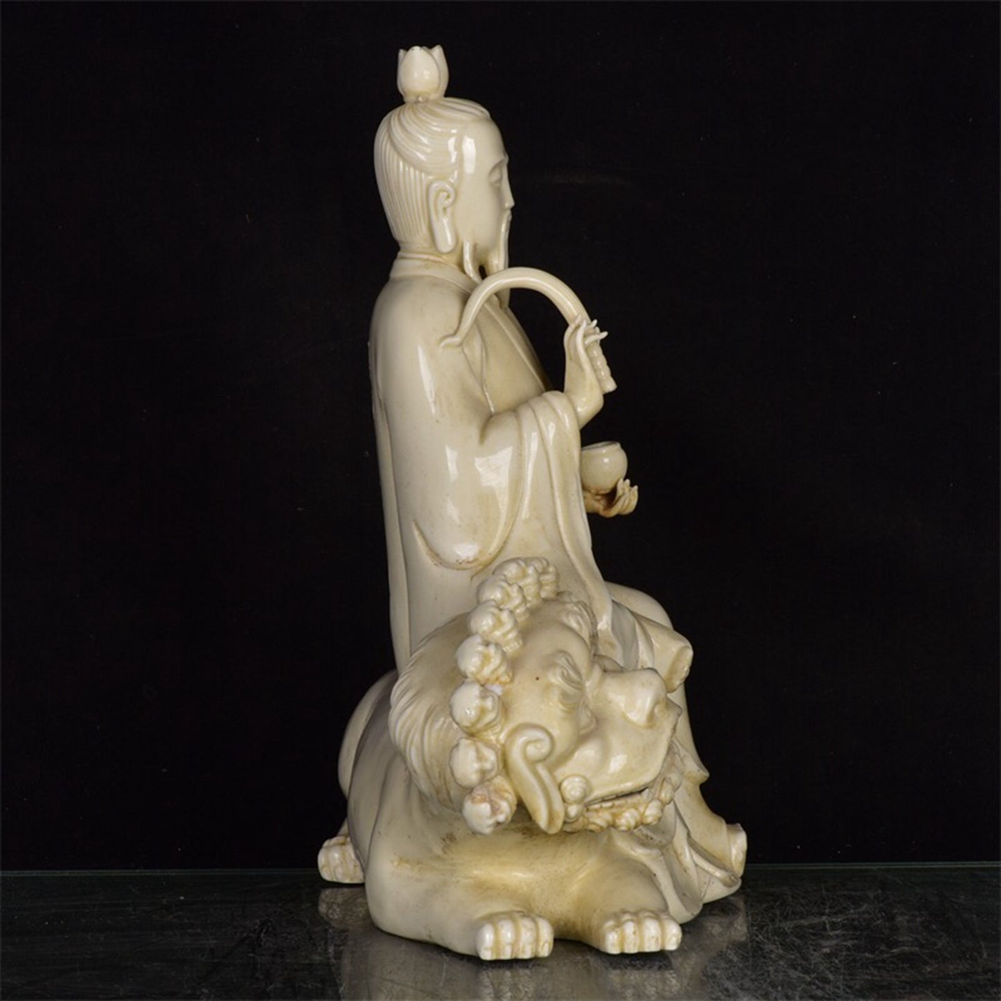 Chinese antique white porcelain Taiyi human sculpture