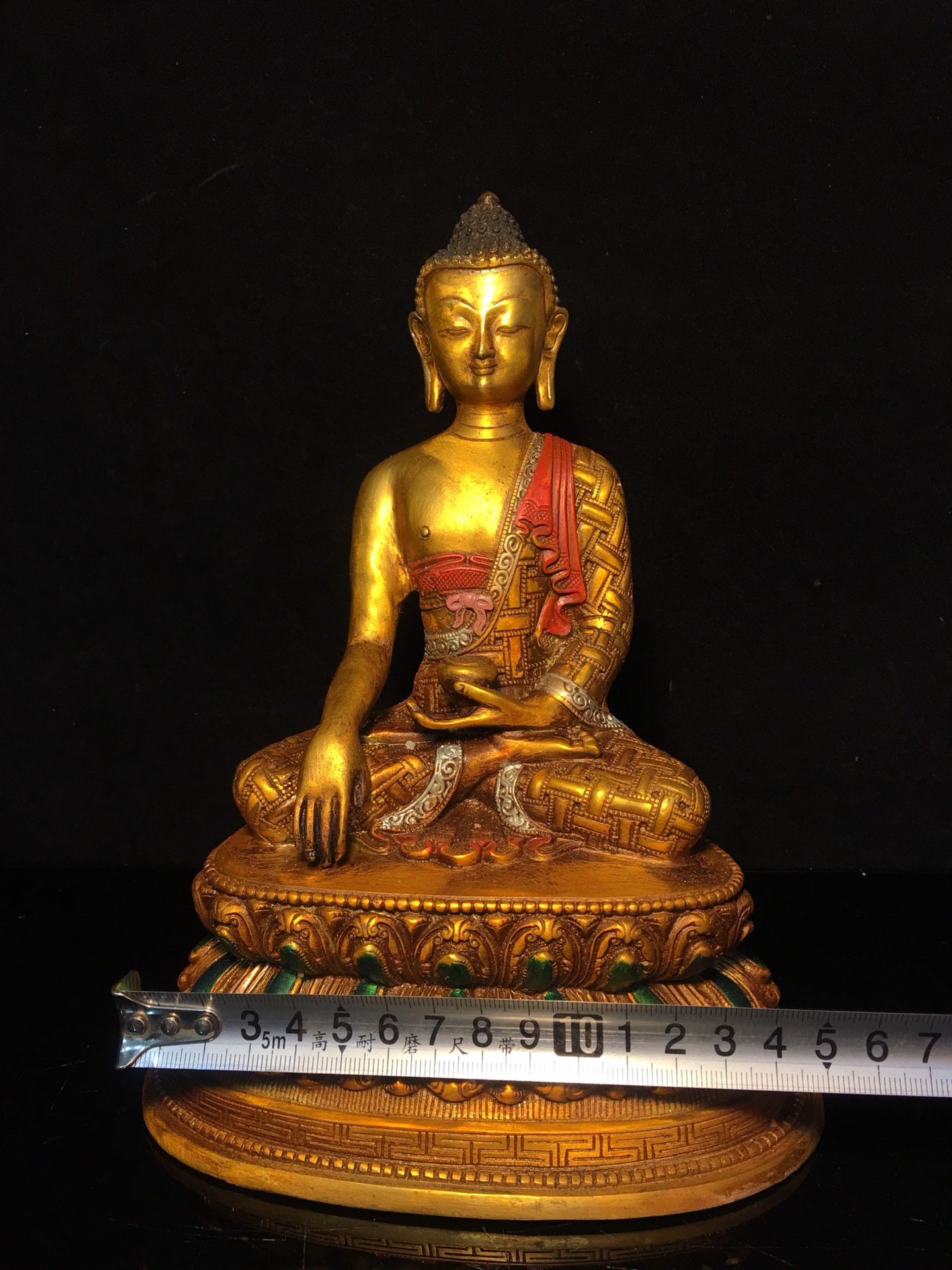 Chinese antique pure copper statue of Shakyamuni Buddha
