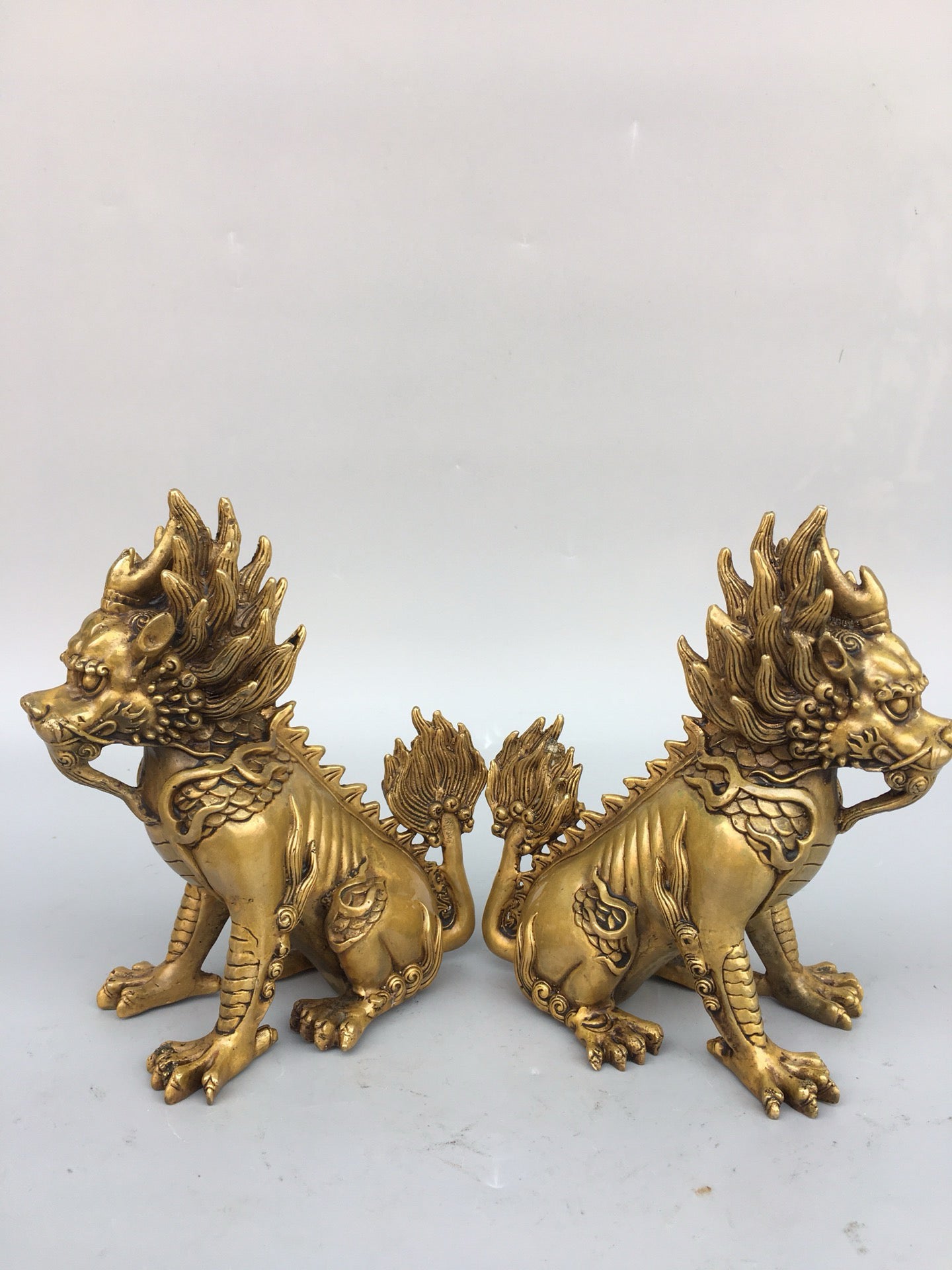 Chinese antique pure copper qilin