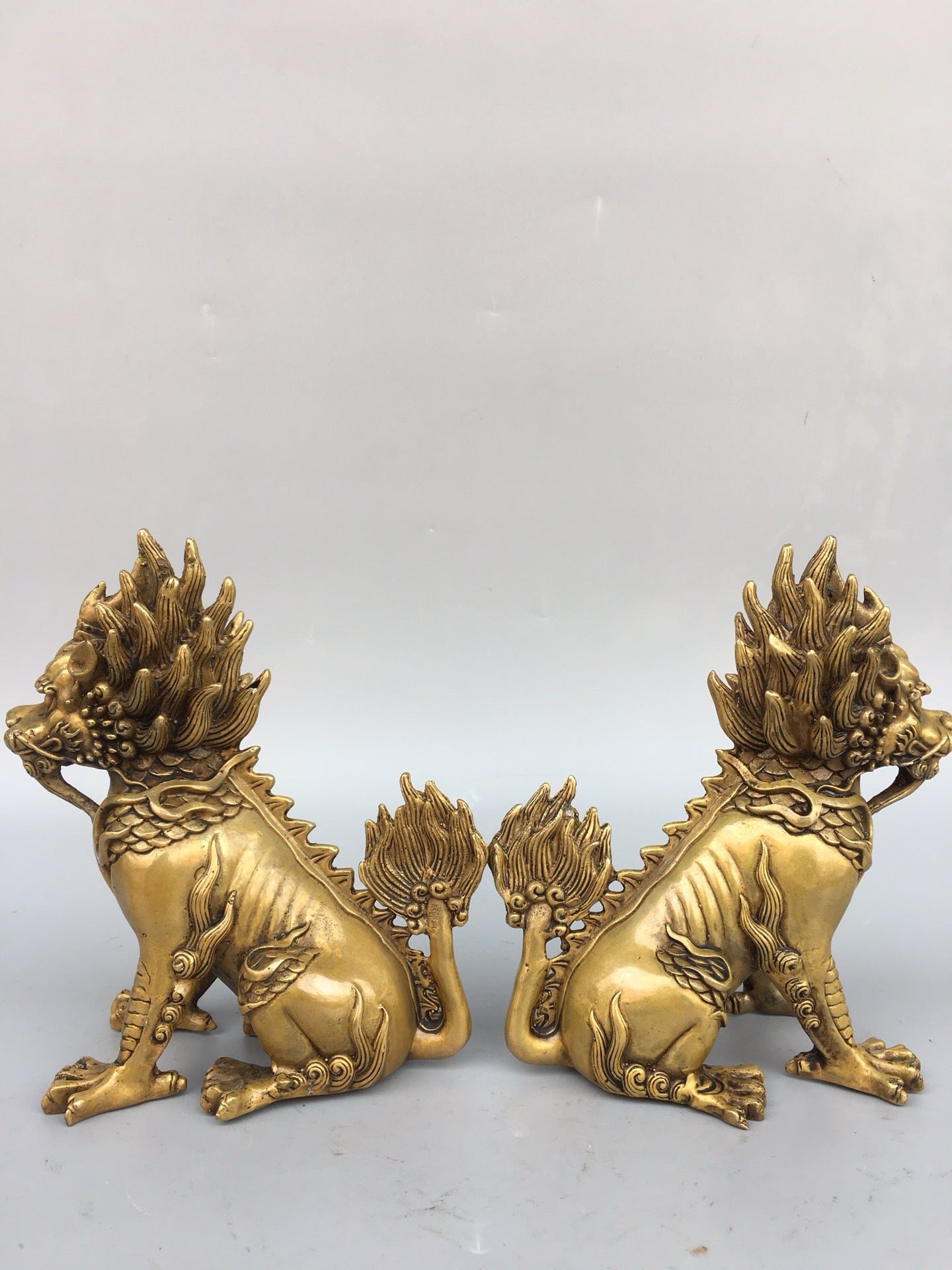 Chinese antique pure copper qilin