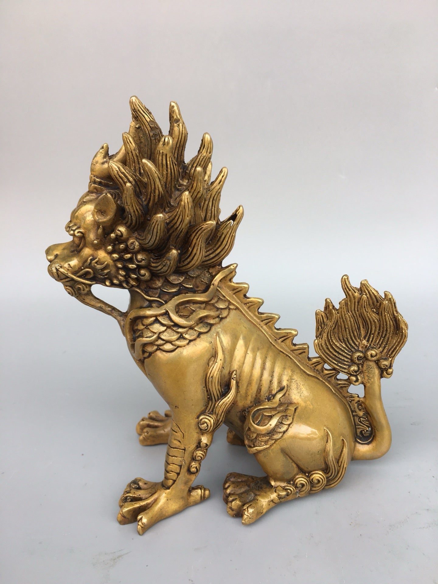 Chinese antique pure copper qilin