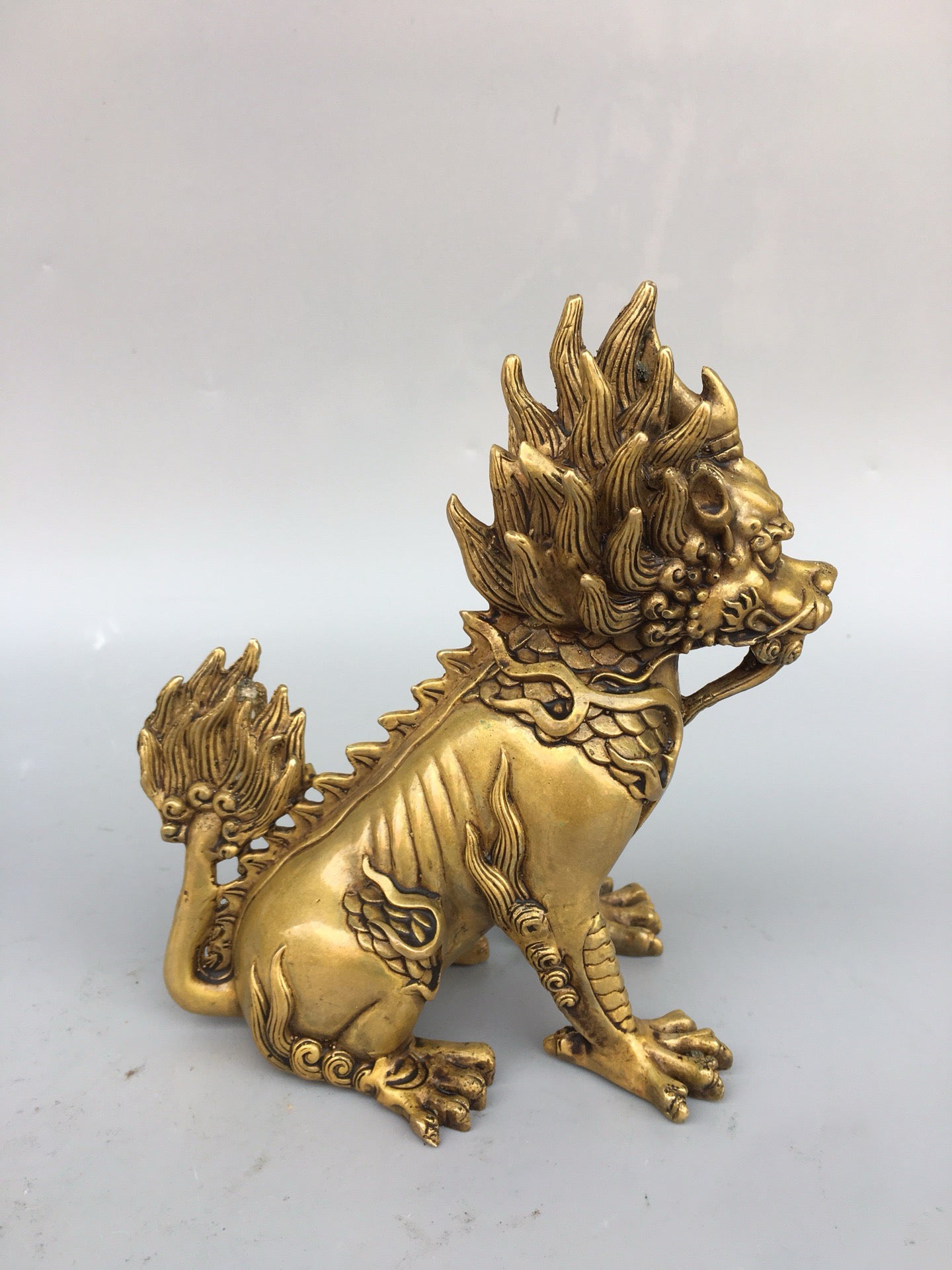 Chinese antique pure copper qilin