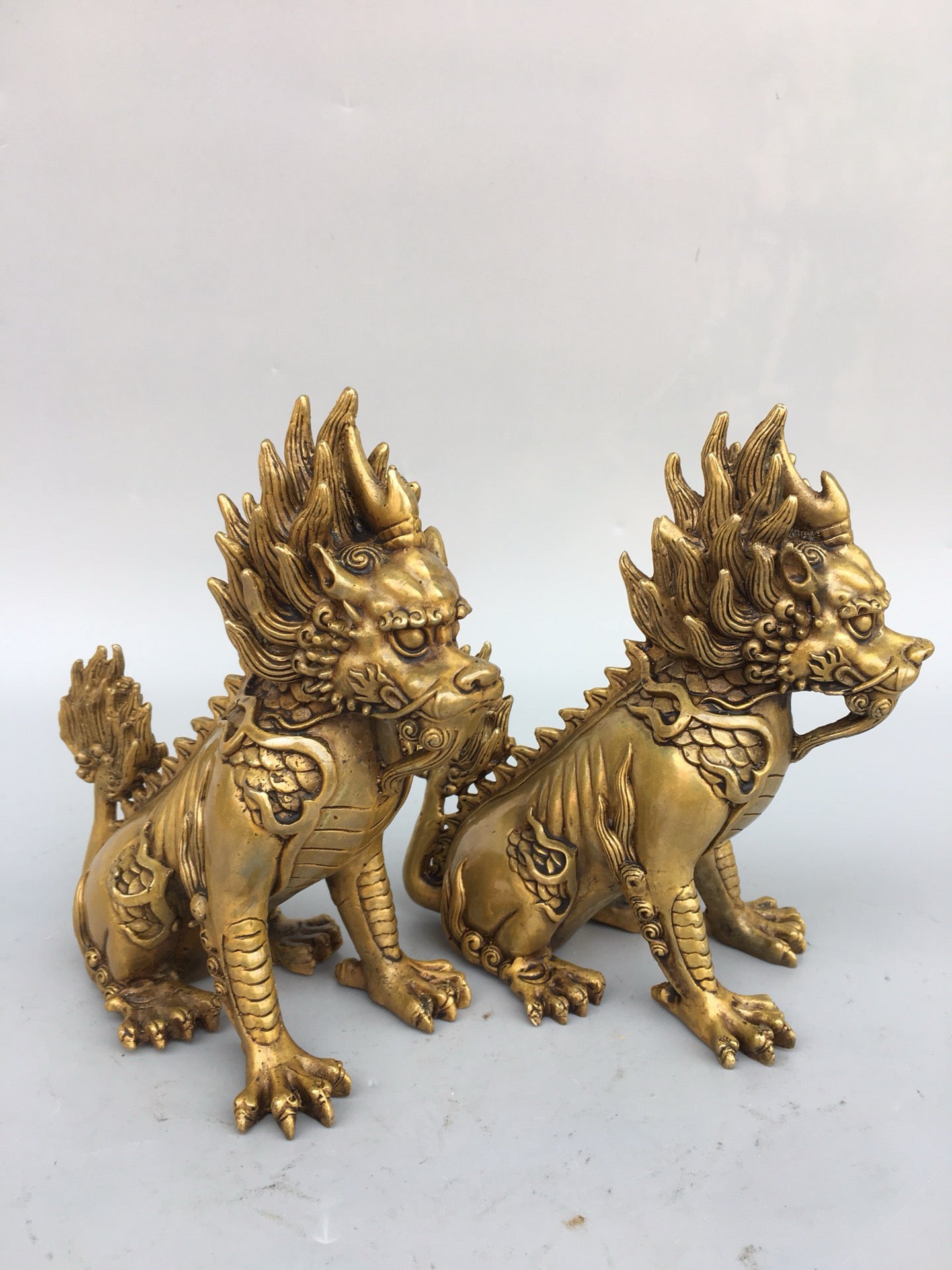 Chinese antique pure copper qilin