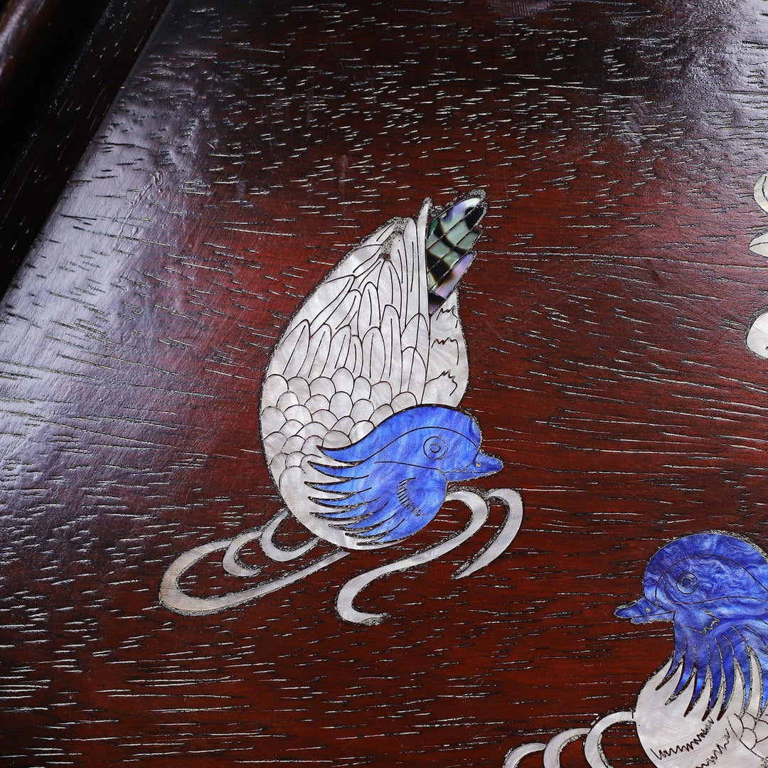 Chinese Antique Red Sandalwood Carving Storage Tray