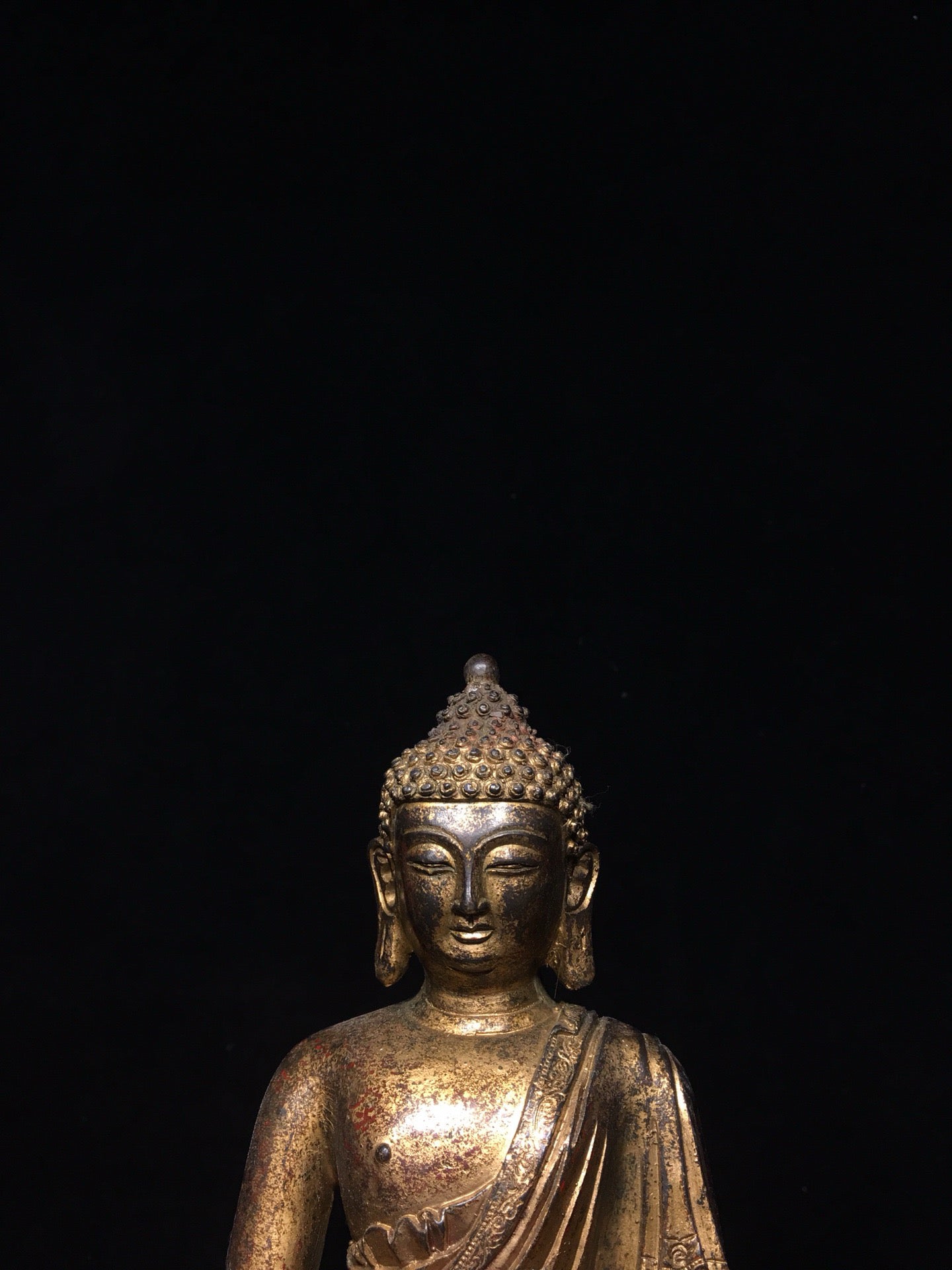 Chinese antique pure copper statue of Shakyamuni Buddha