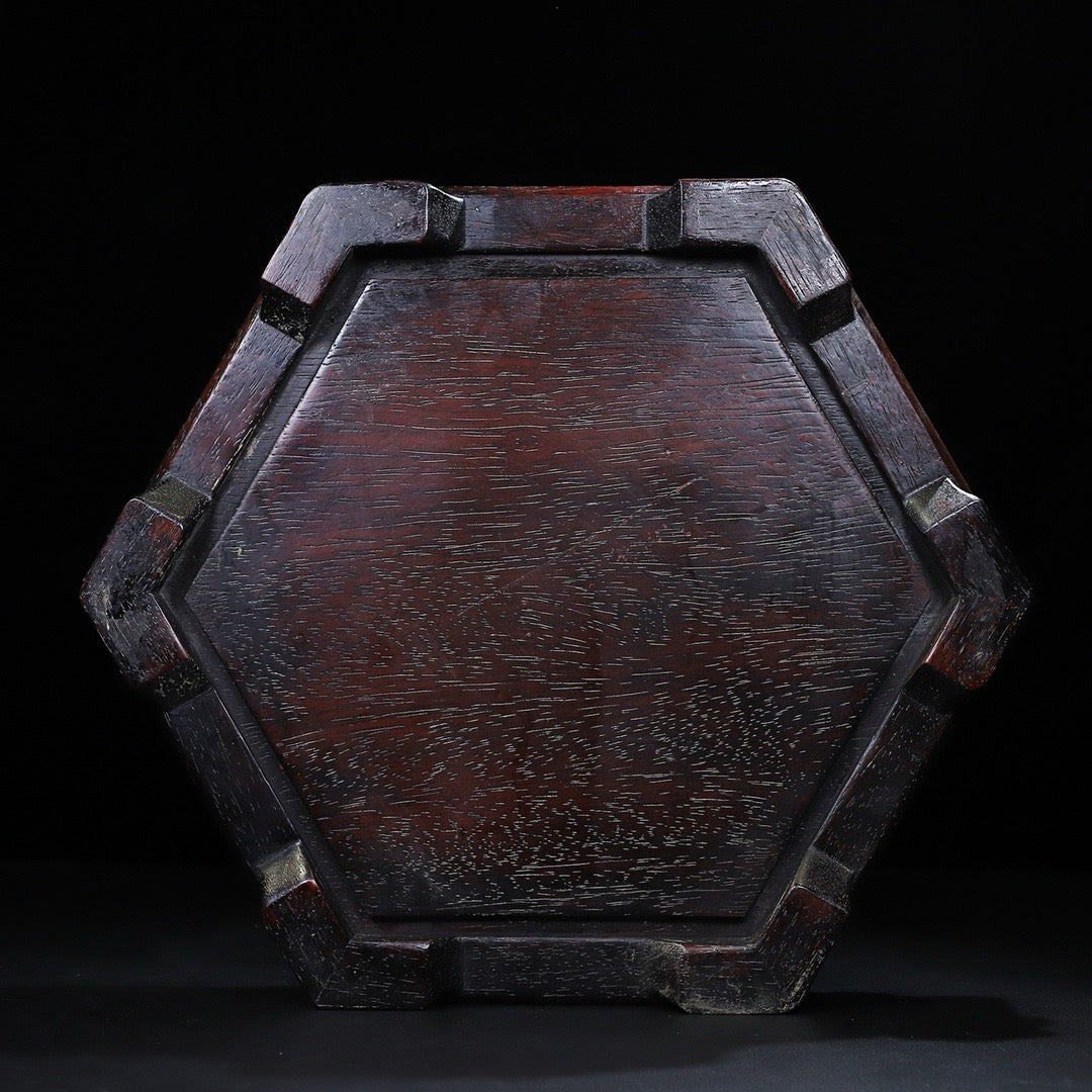 Chinese Antique Red Sandalwood Carving Storage Tray