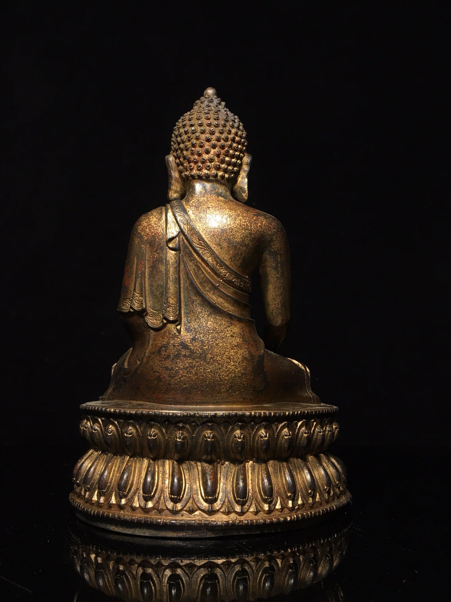 Chinese antique pure copper statue of Shakyamuni Buddha