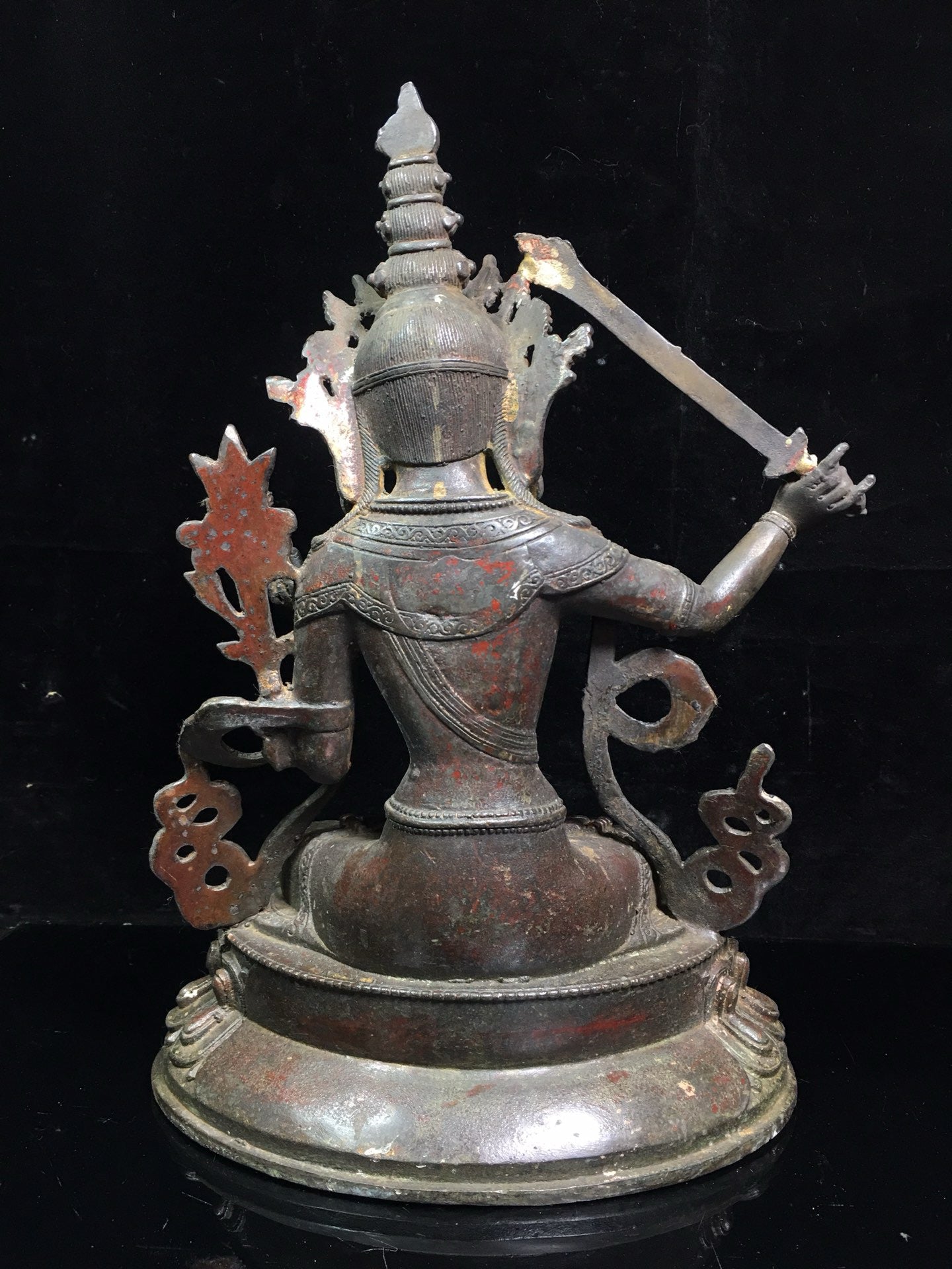 Chinese antique pure copper statue of Manjushri Bodhisattva
