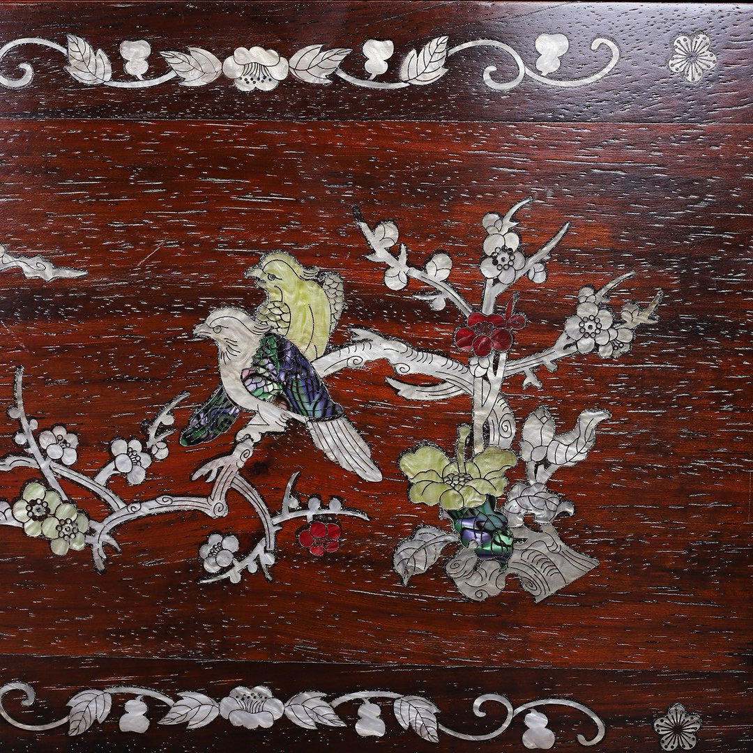 Chinese antique red sandalwood carved tea table
