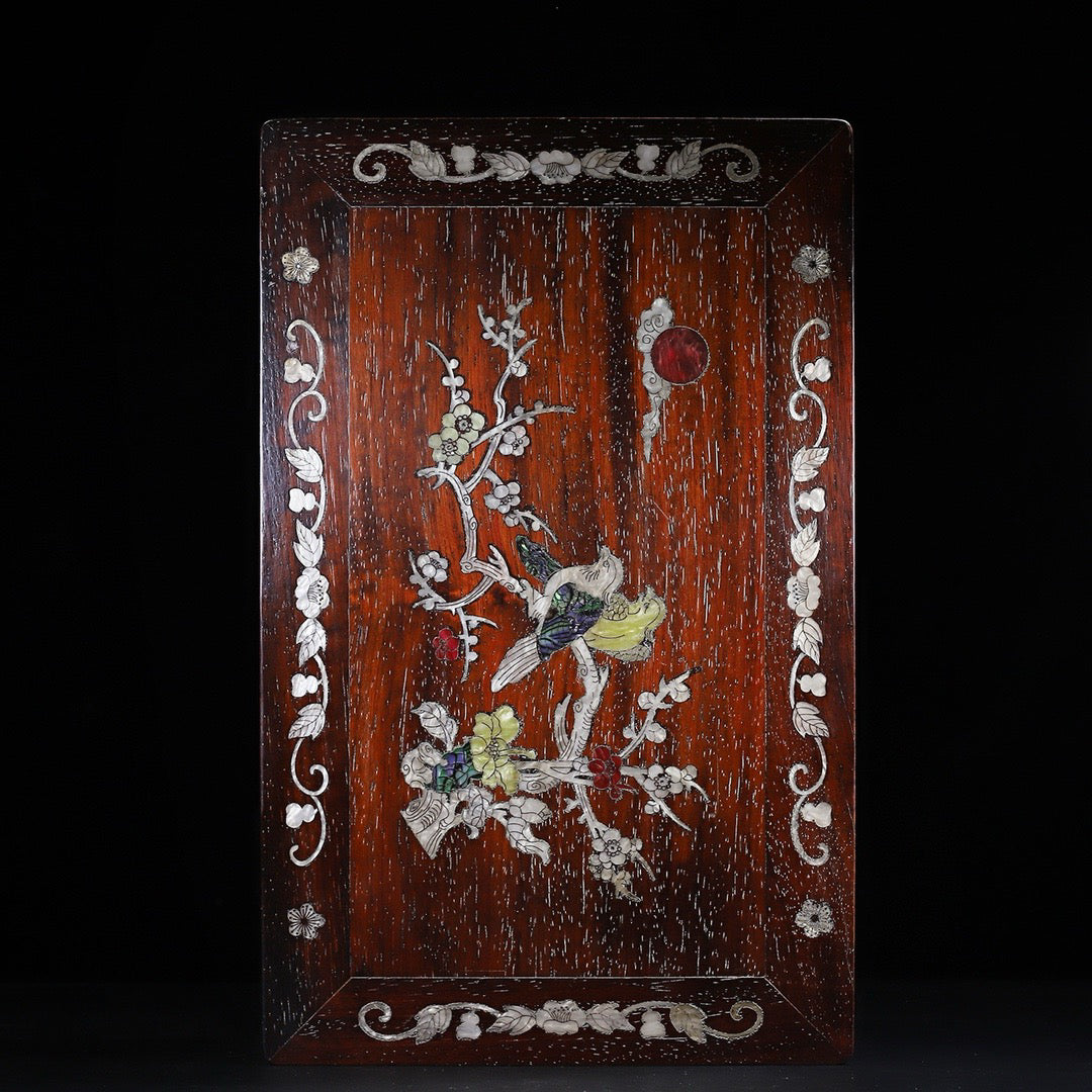 Chinese antique red sandalwood carved tea table