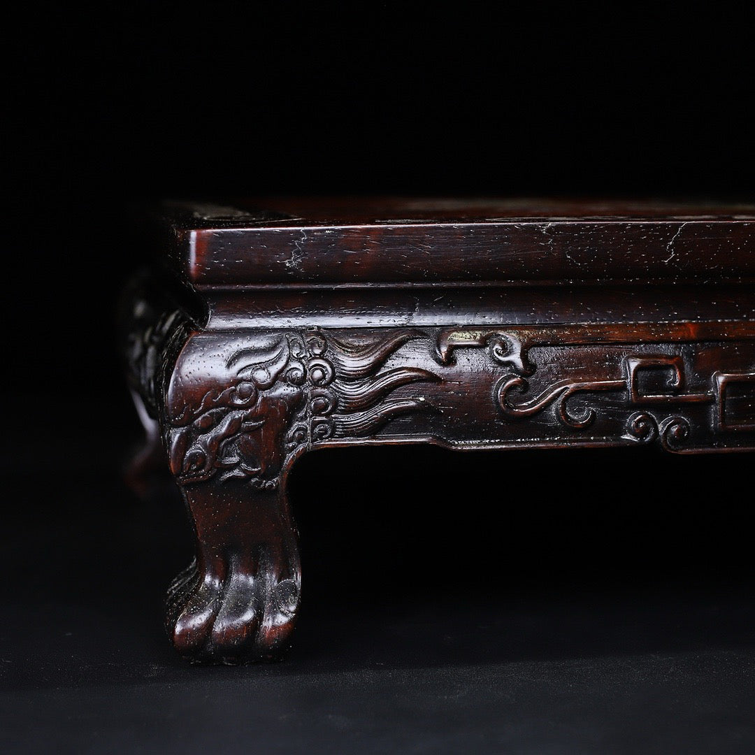 Chinese antique red sandalwood carved tea table