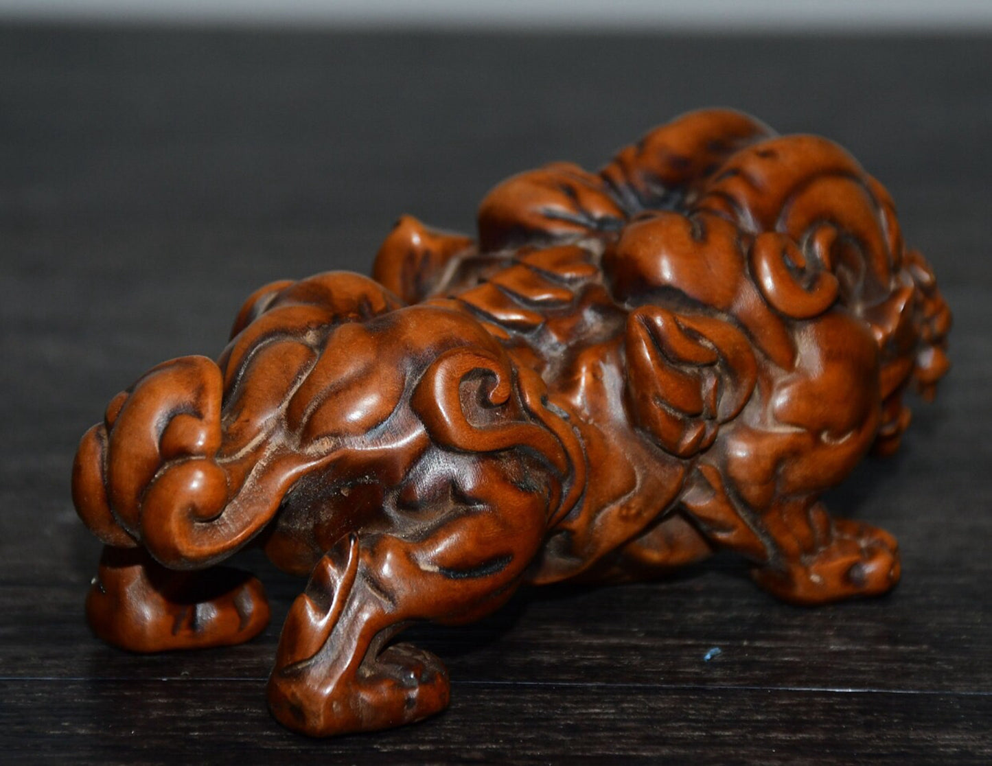 Chinese antique small leaf boxwood flying animal ornament