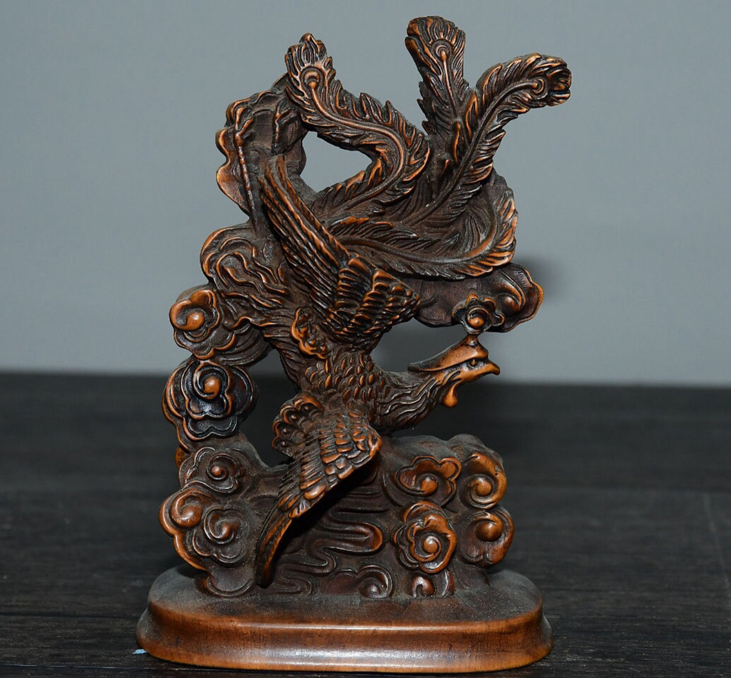 Chinese antique small leaf boxwood phoenix ornament