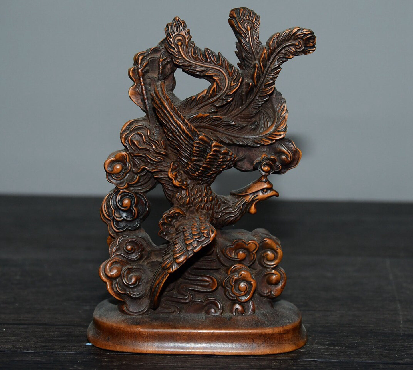 Chinese antique small leaf boxwood phoenix ornament