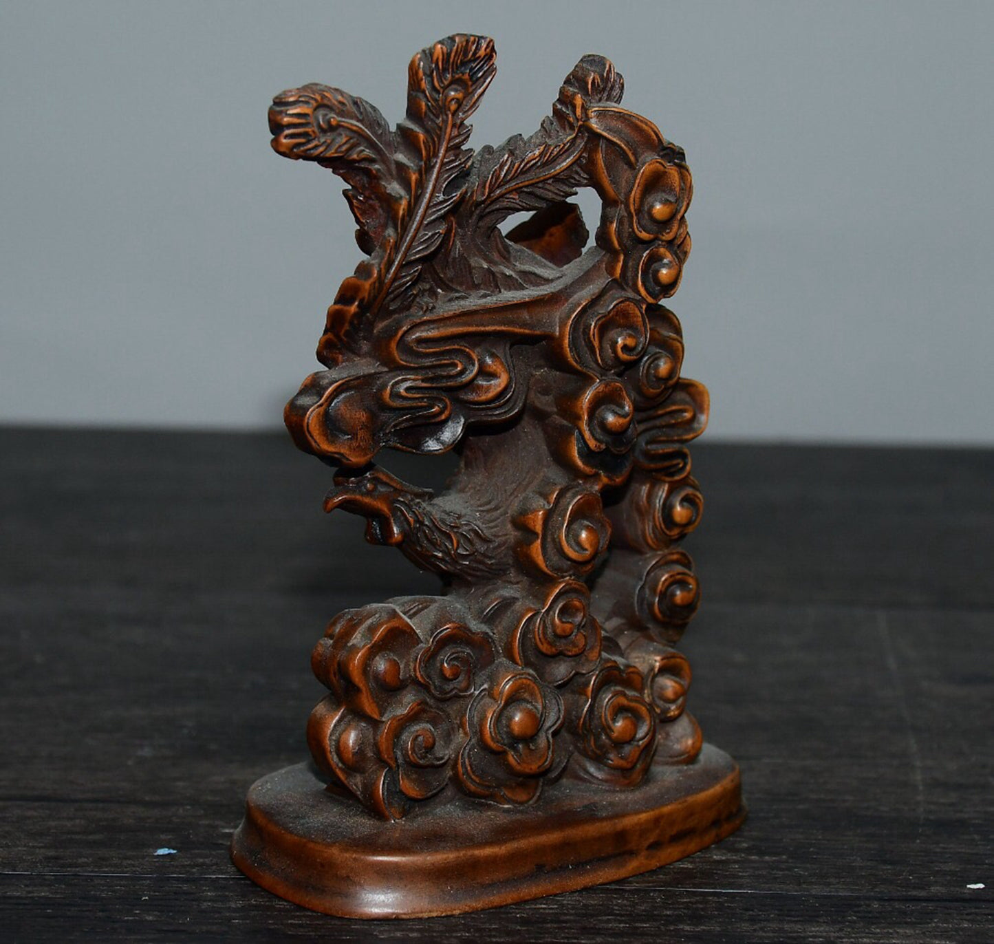 Chinese antique small leaf boxwood phoenix ornament