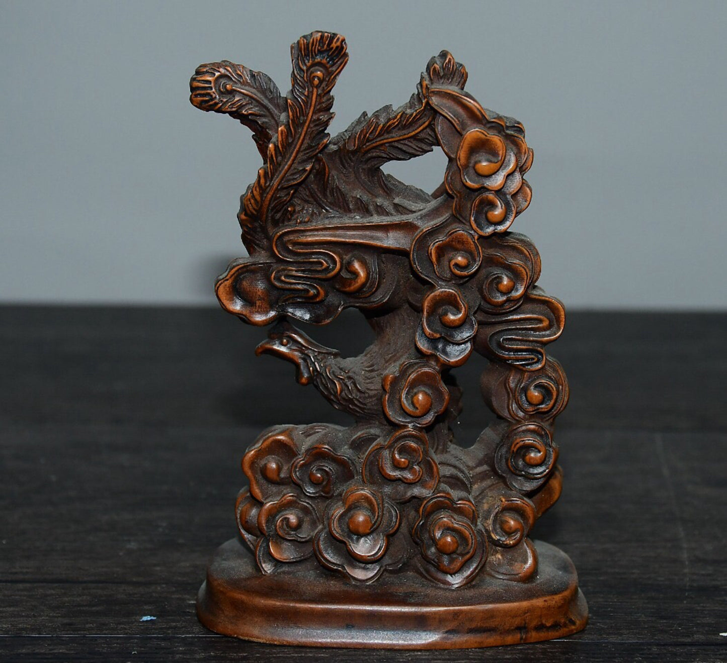 Chinese antique small leaf boxwood phoenix ornament