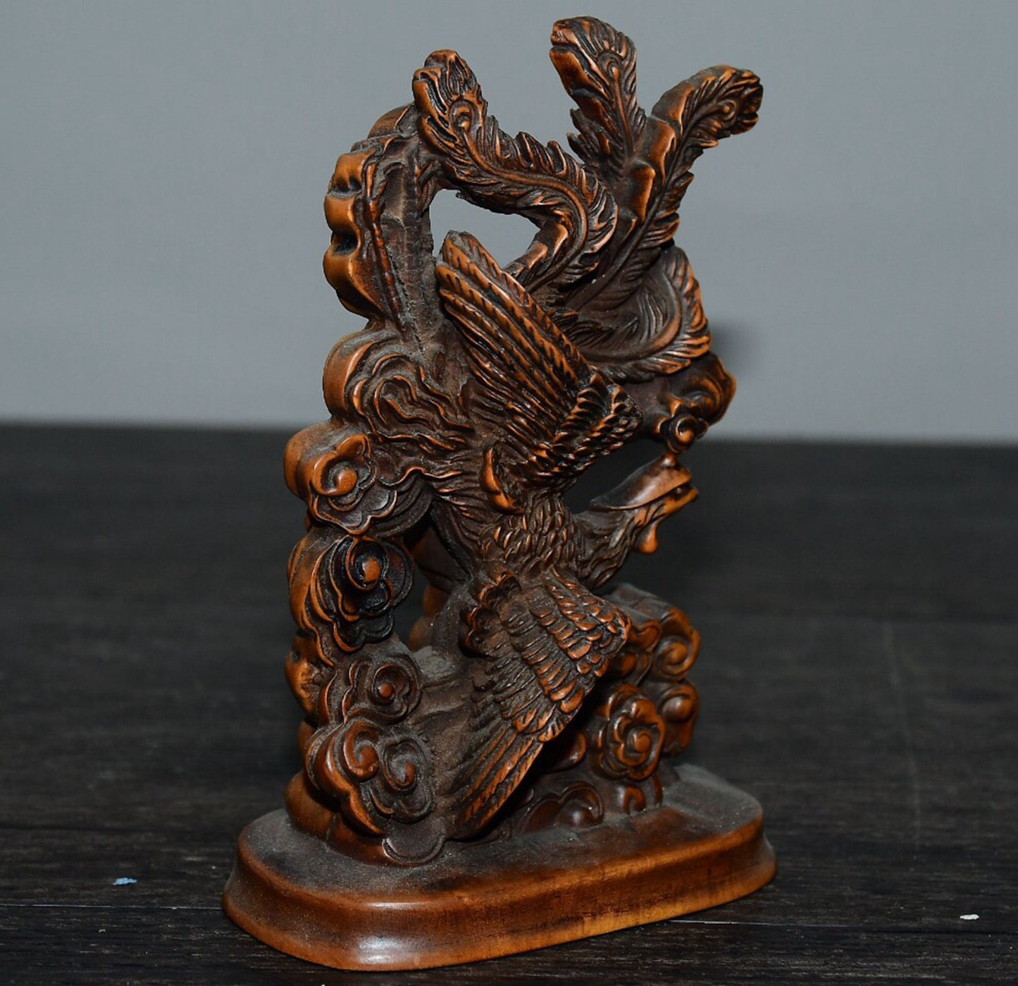 Chinese antique small leaf boxwood phoenix ornament