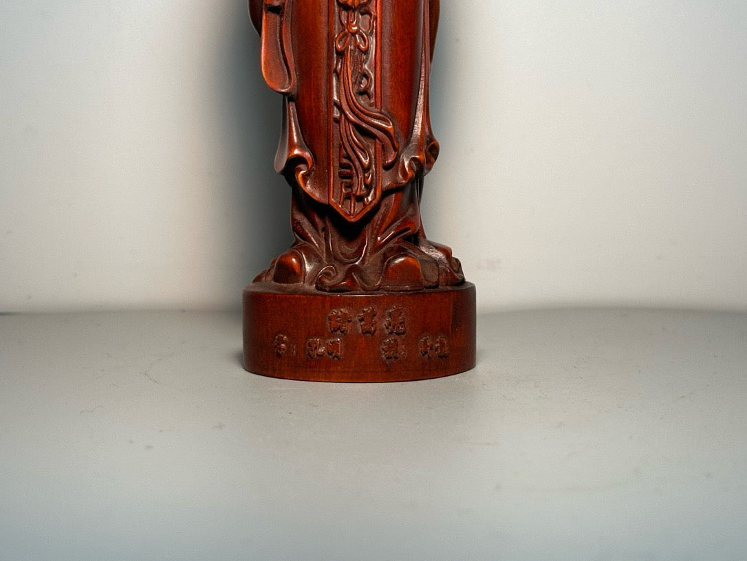 Chinese antique boxwood carving with exquisite craftsmanship to carve character statues