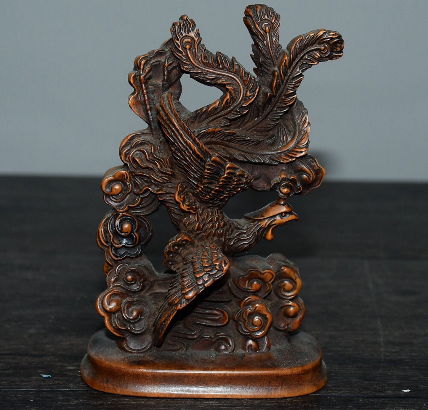 Chinese antique small leaf boxwood phoenix ornament