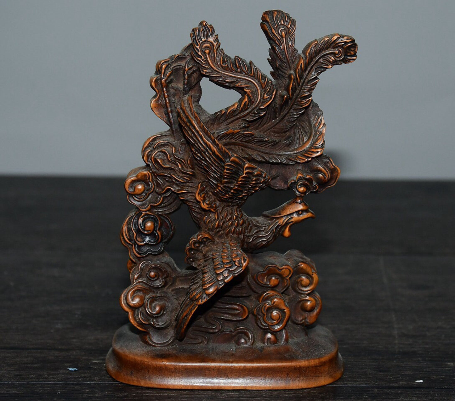 Chinese antique small leaf boxwood phoenix ornament