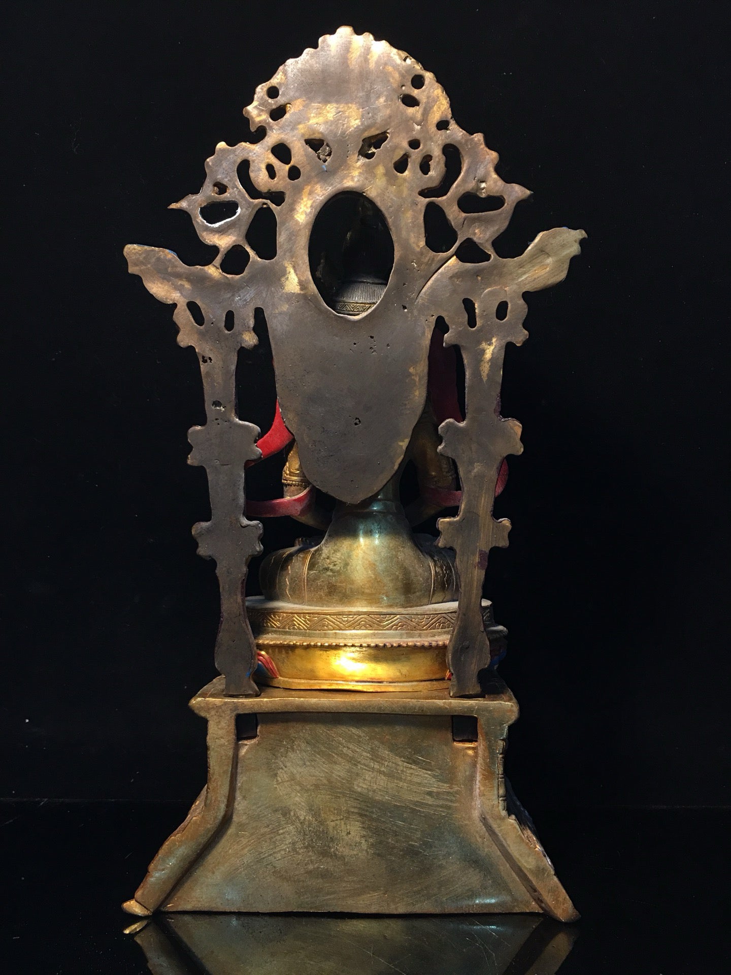 Chinese antique pure copper longevity Buddha statue