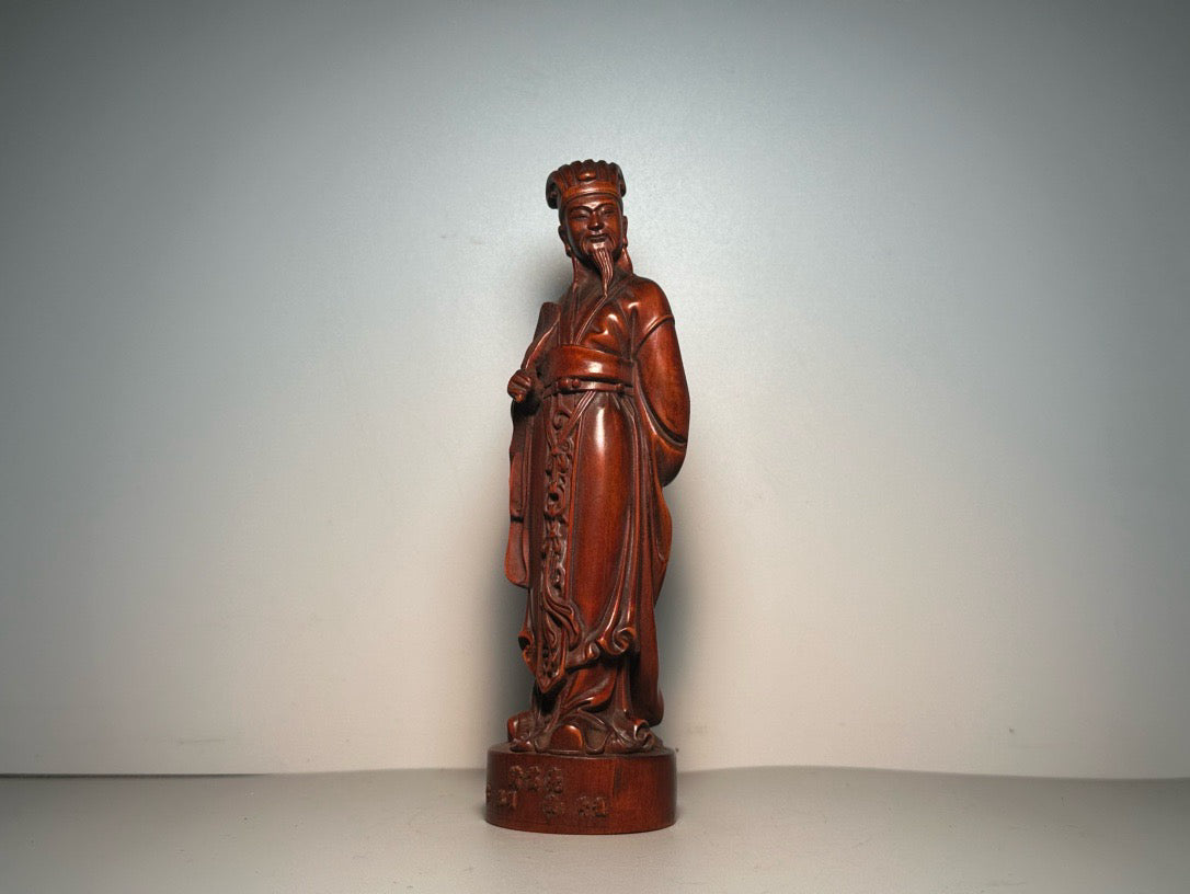 Chinese antique boxwood carving with exquisite craftsmanship to carve character statues