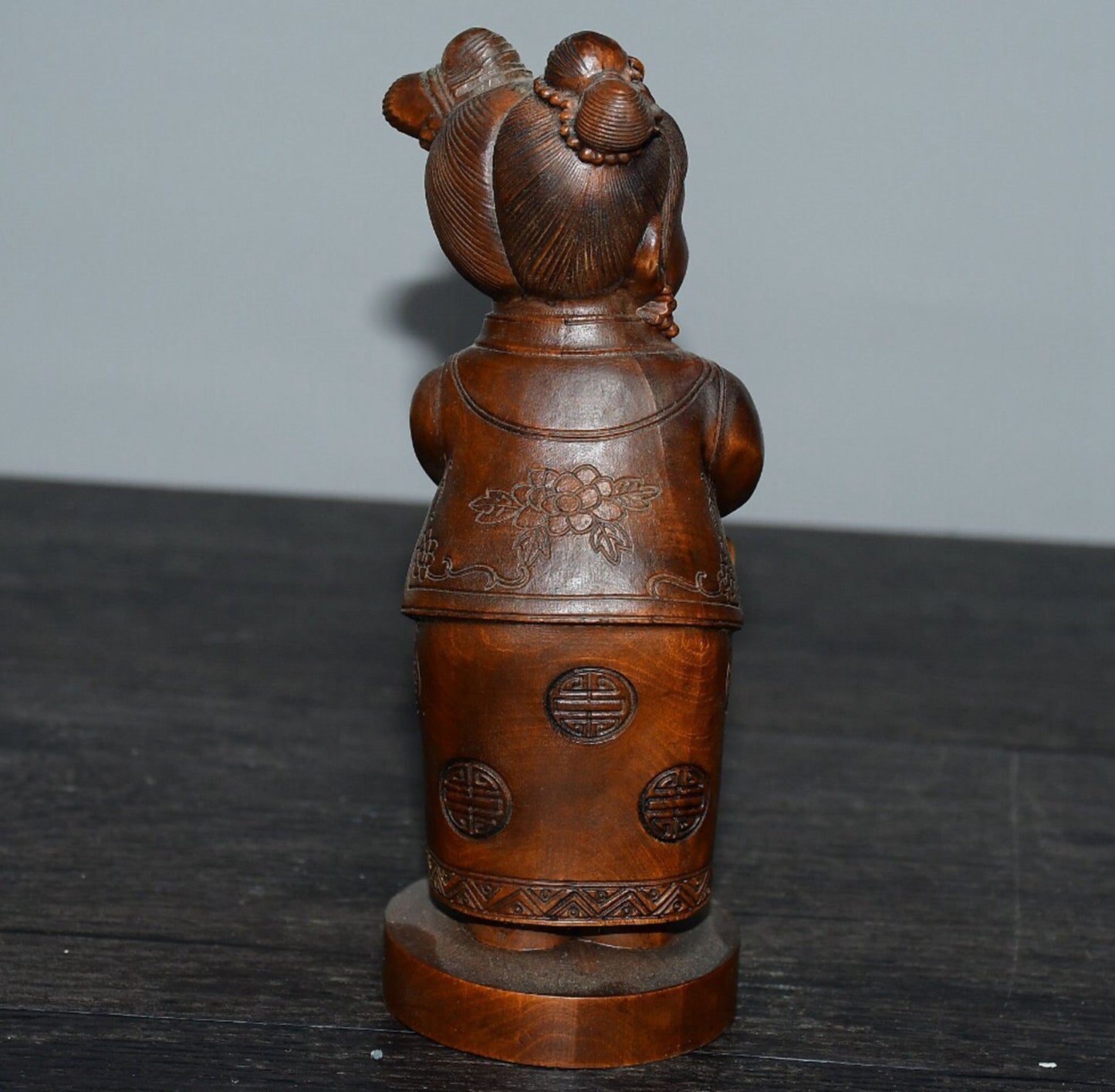 Chinese antique small leaf boxwood fairy ornaments