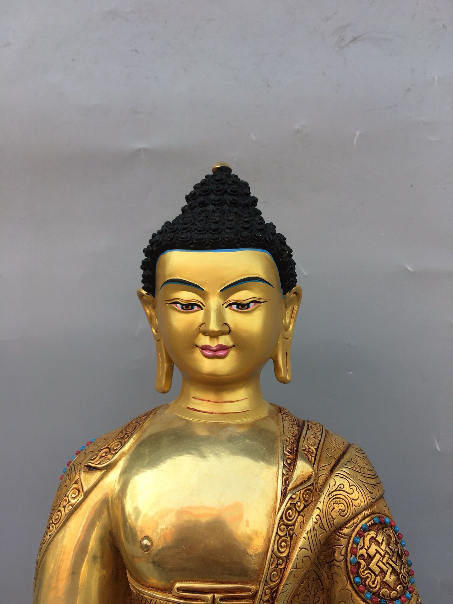 Chinese antique pure copper statue of Shakyamuni Buddha