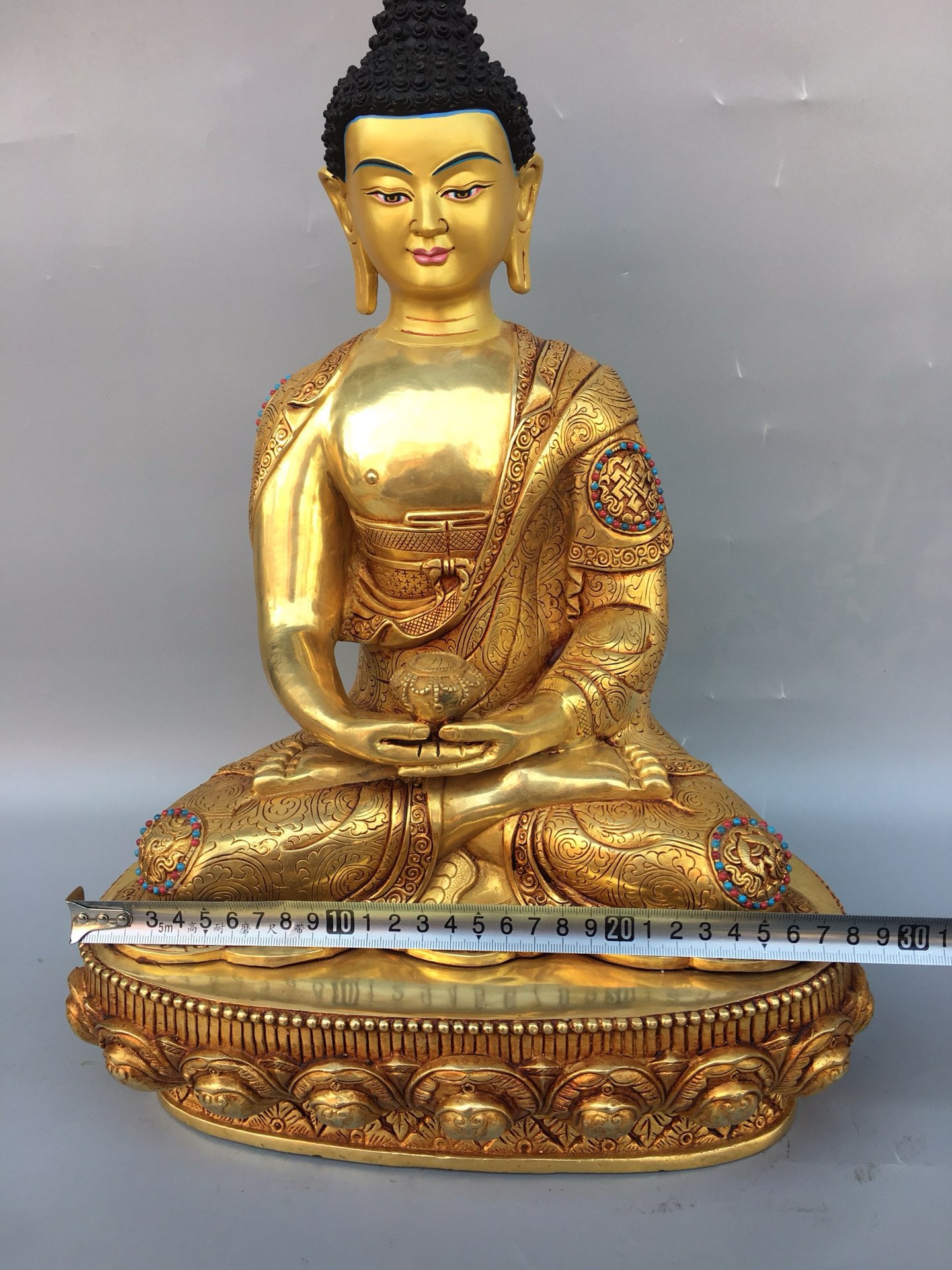 Chinese antique pure copper statue of Shakyamuni Buddha