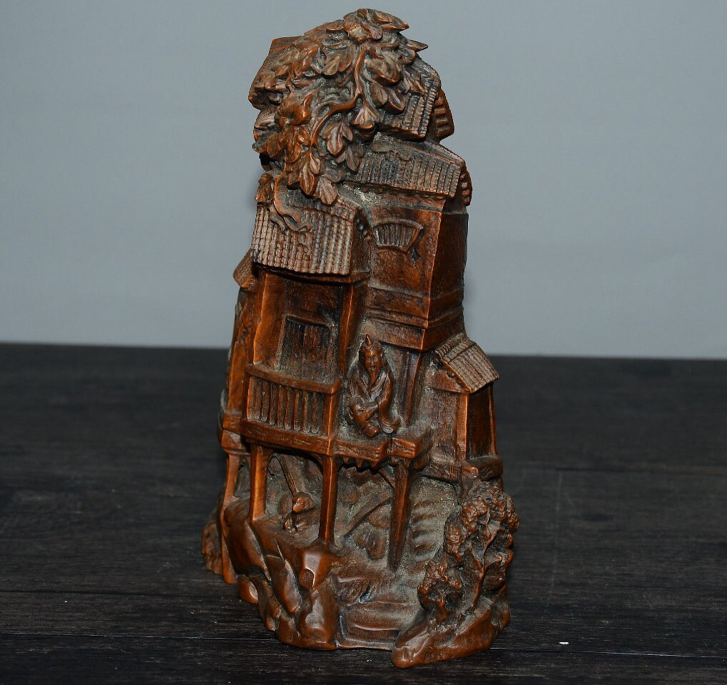 Chinese antique small leaf boxwood house decorations