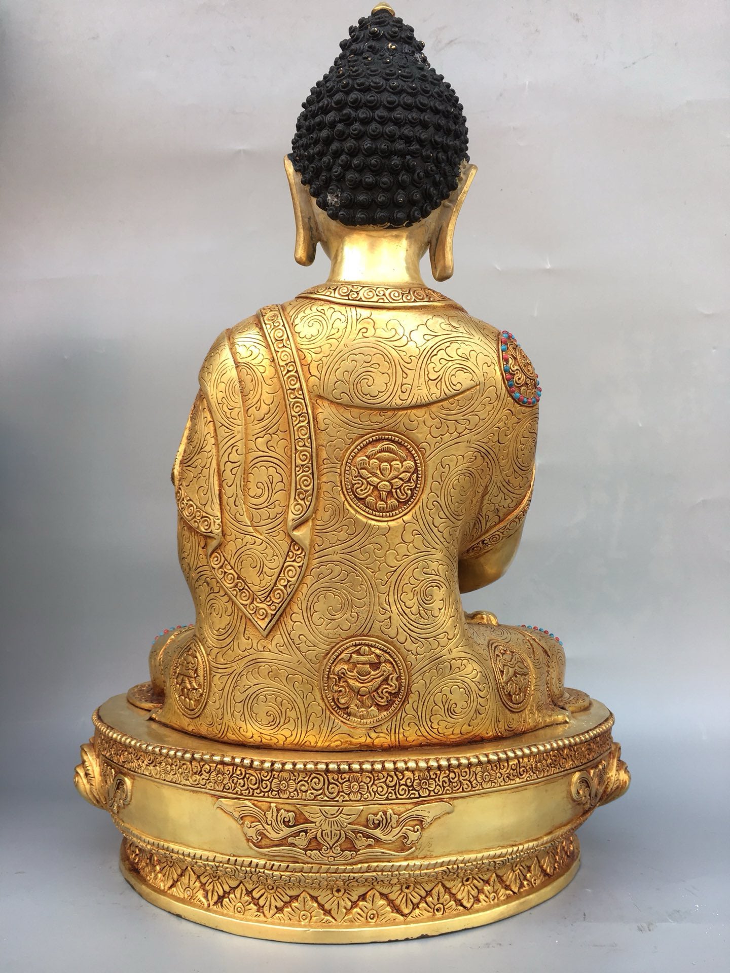 Chinese antique pure copper statue of Shakyamuni Buddha