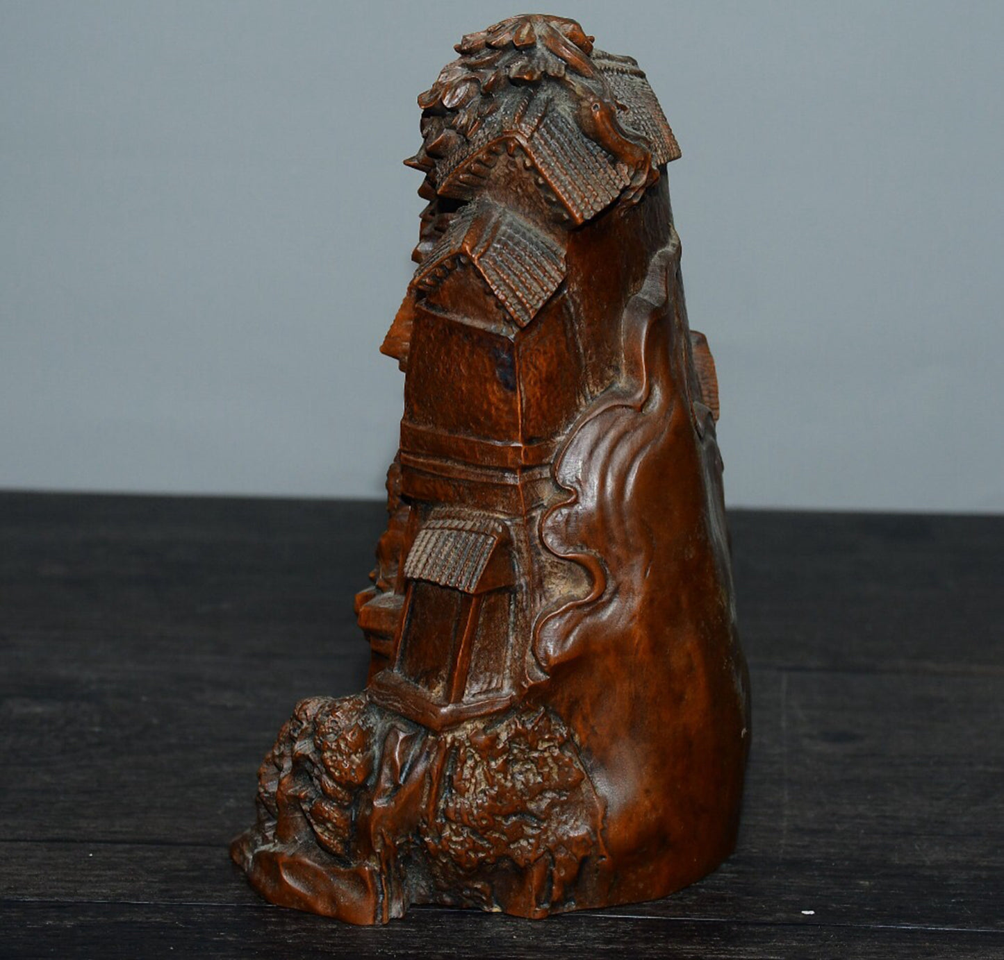 Chinese antique small leaf boxwood house decorations