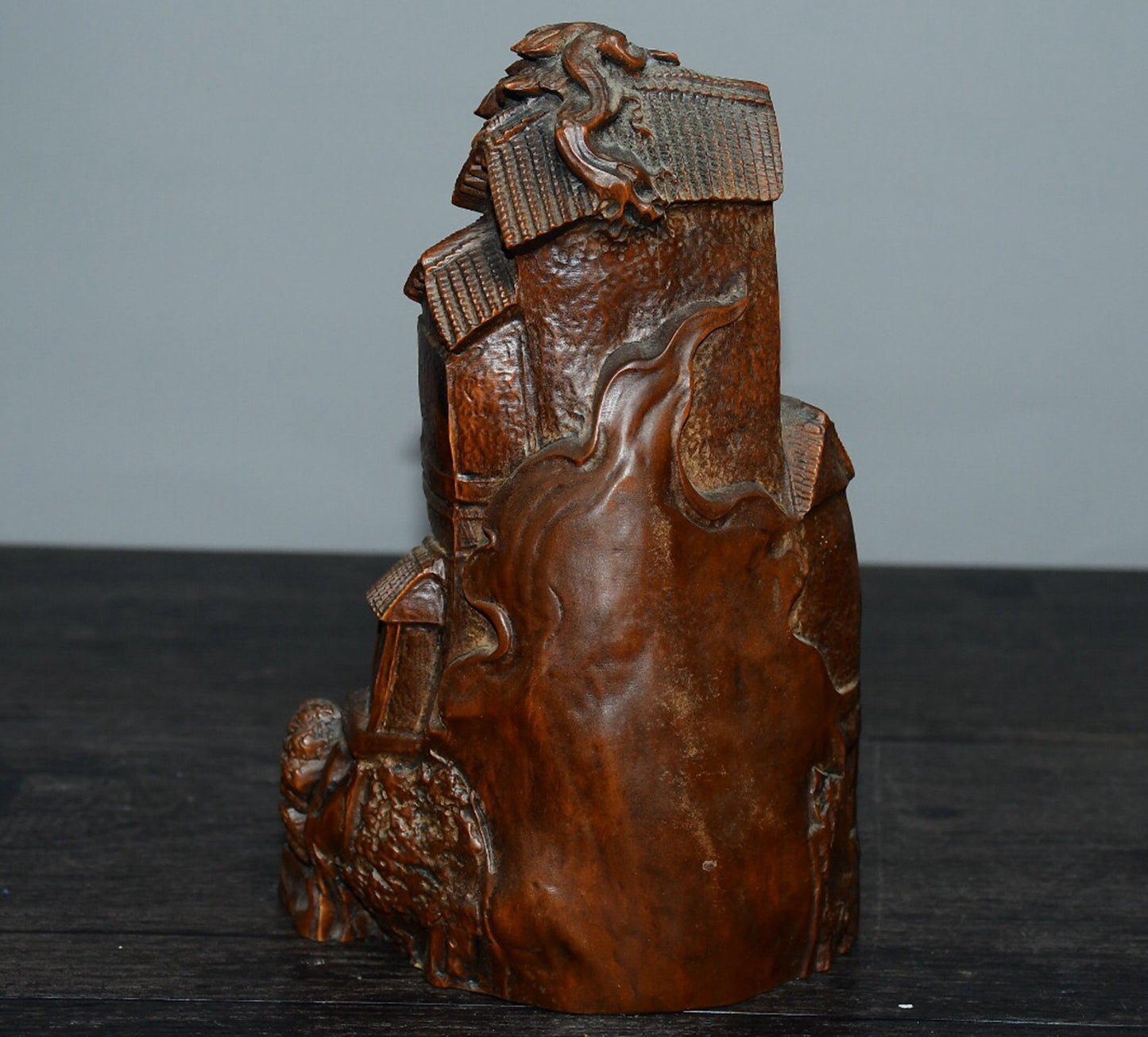 Chinese antique small leaf boxwood house decorations