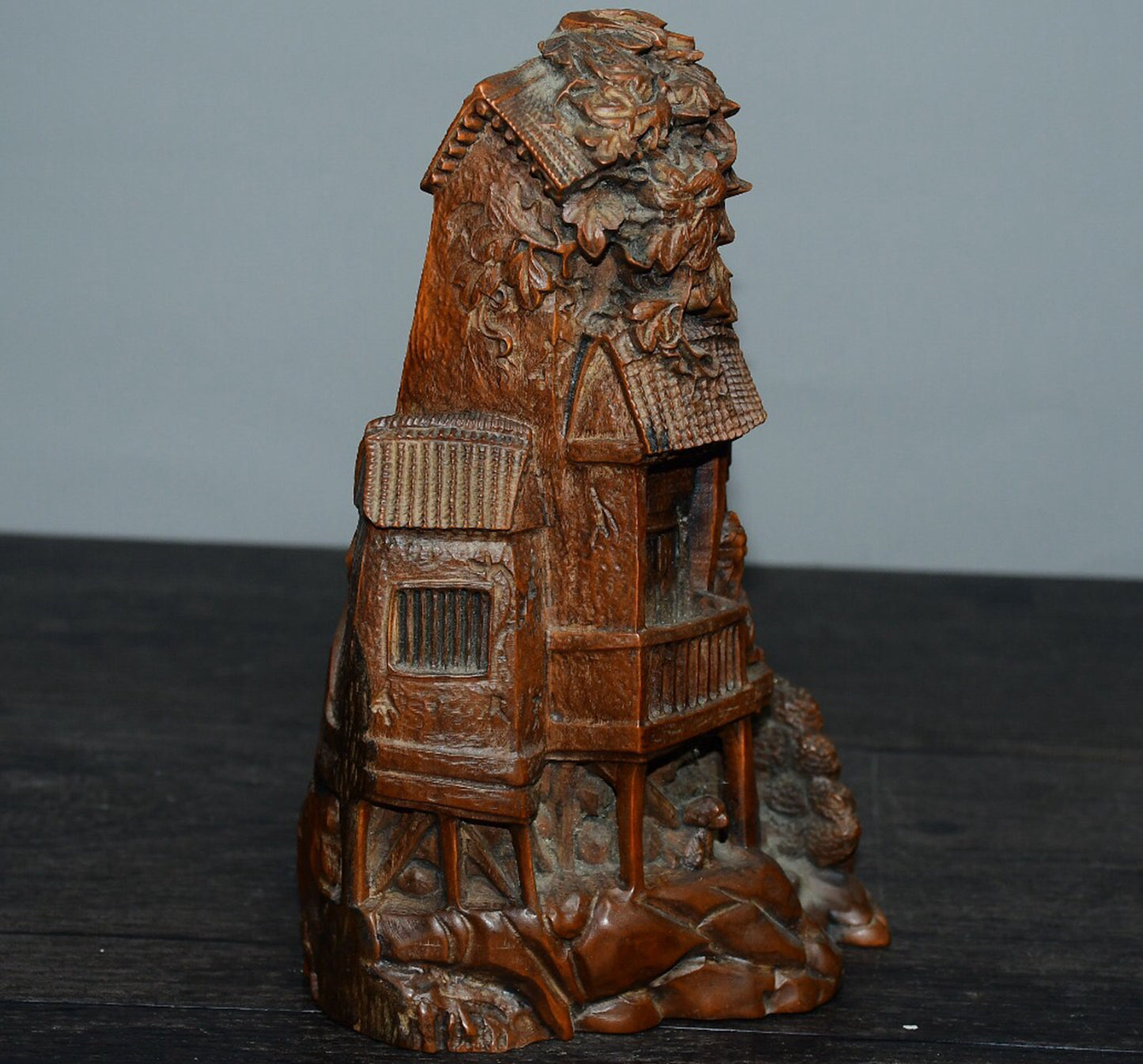 Chinese antique small leaf boxwood house decorations