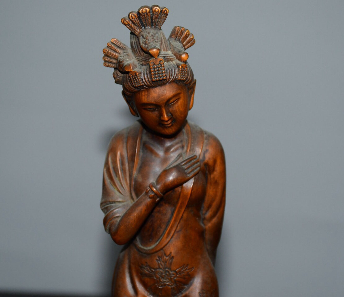 Chinese antique small leaf boxwood figure ornaments