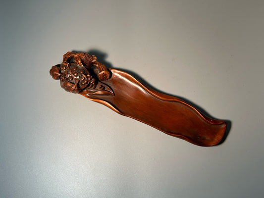 Chinese antique boxwood carved and finely crafted ornaments