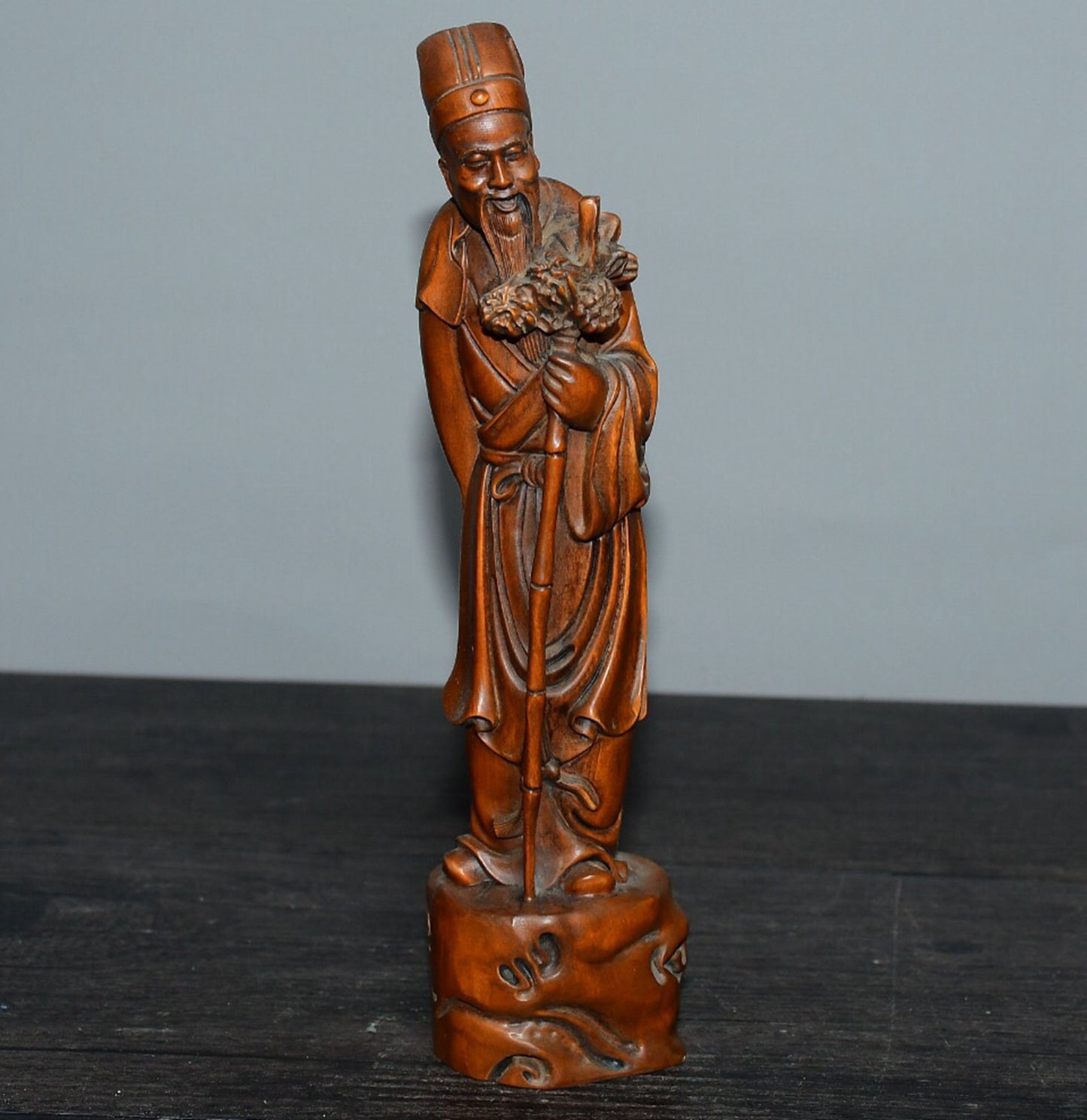 Chinese antique small leaf boxwood figure ornaments