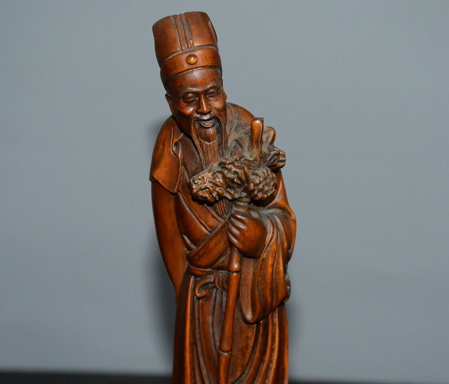 Chinese antique small leaf boxwood figure ornaments