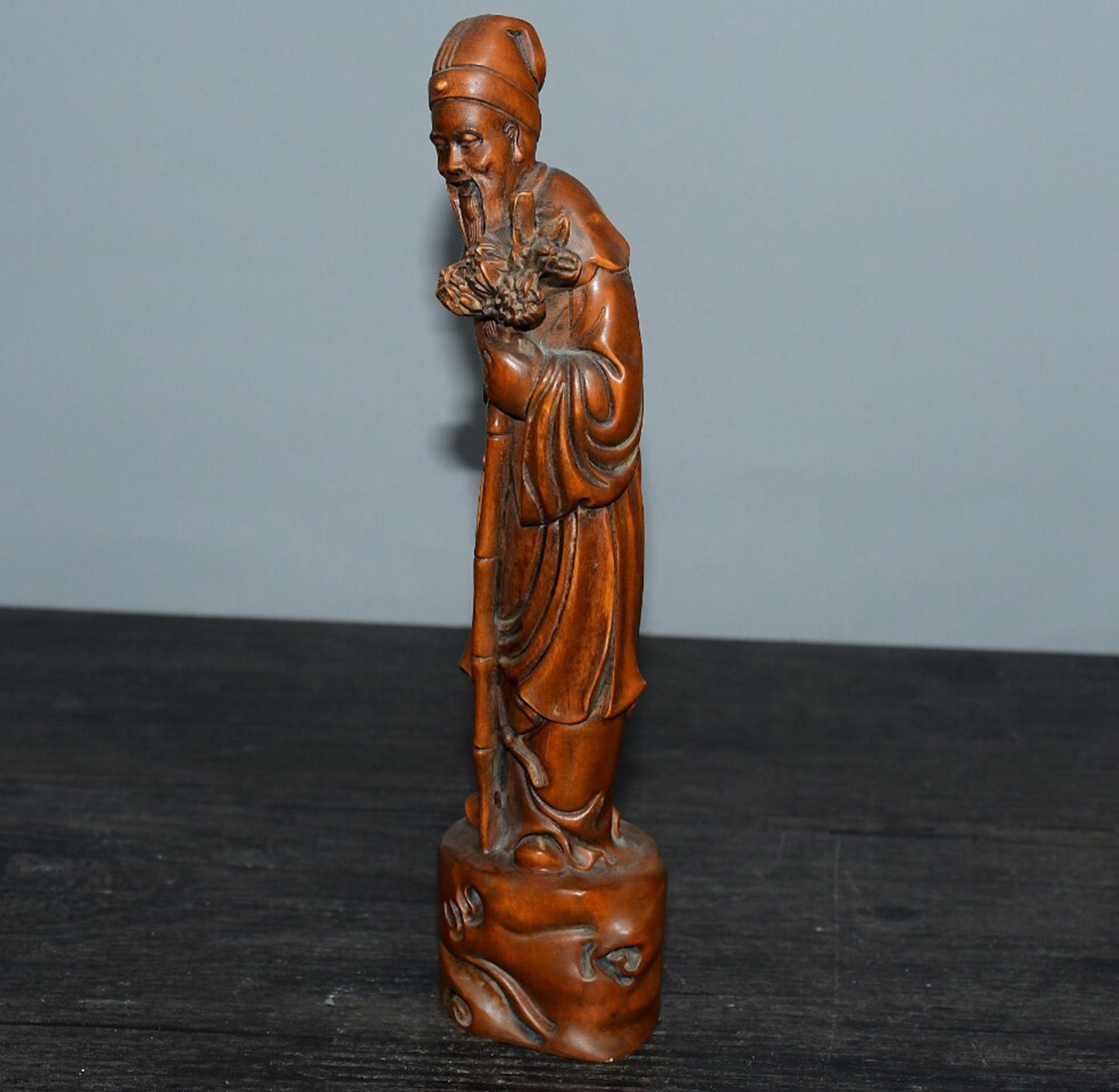 Chinese antique small leaf boxwood figure ornaments