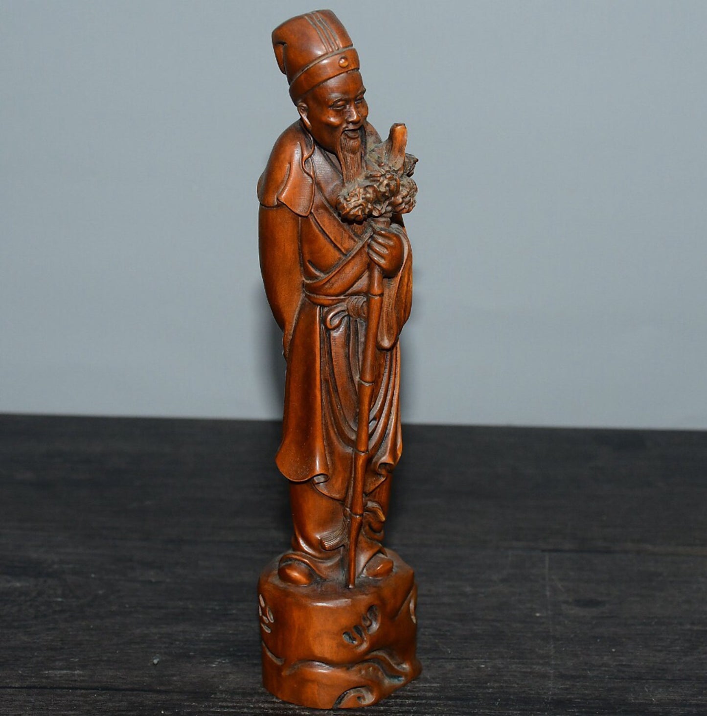 Chinese antique small leaf boxwood figure ornaments