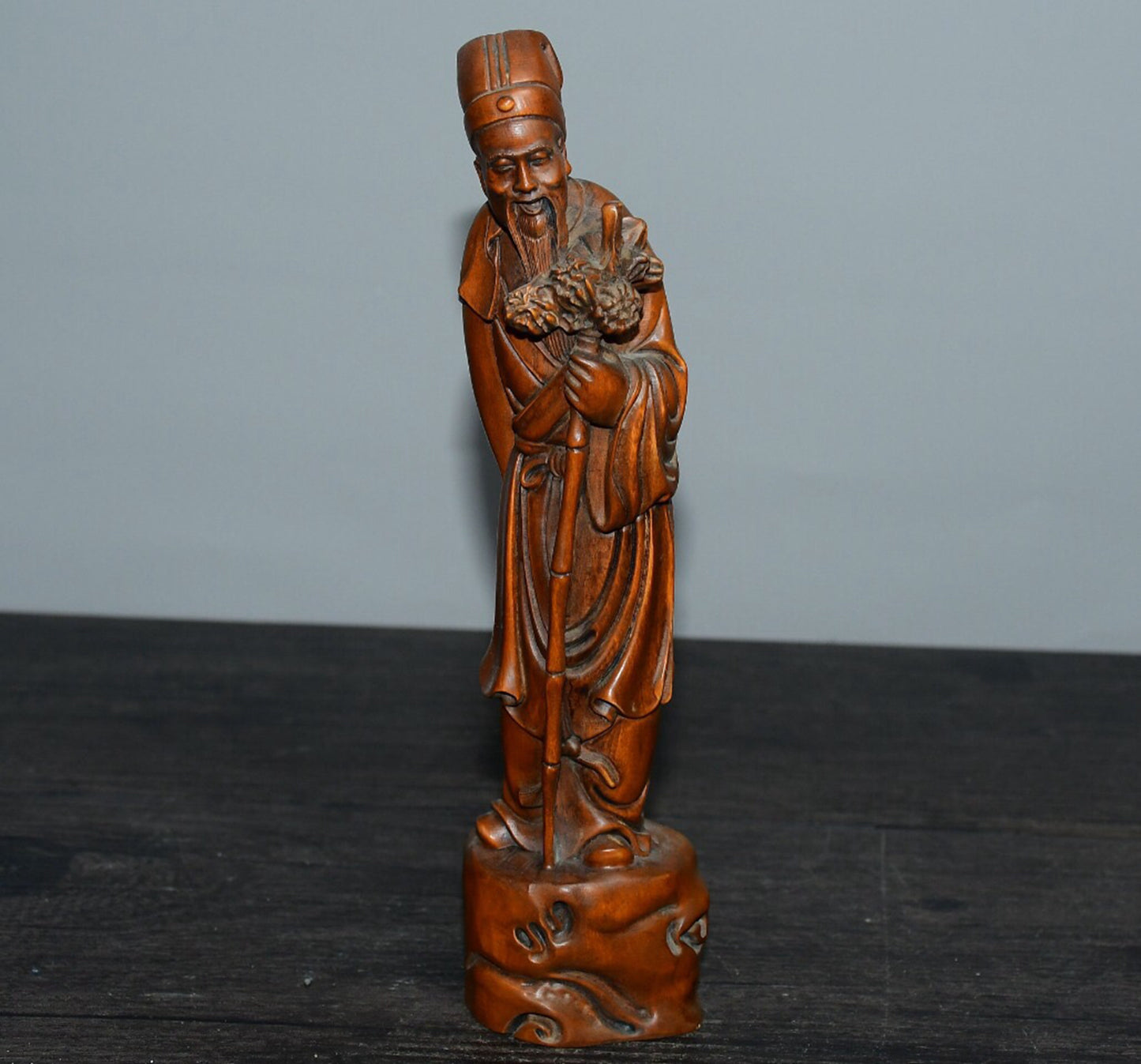 Chinese antique small leaf boxwood figure ornaments