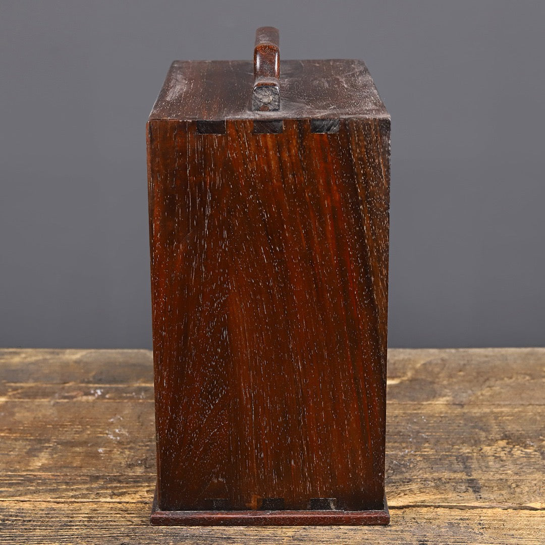 Chinese antique rosewood handmade carved suitcase
