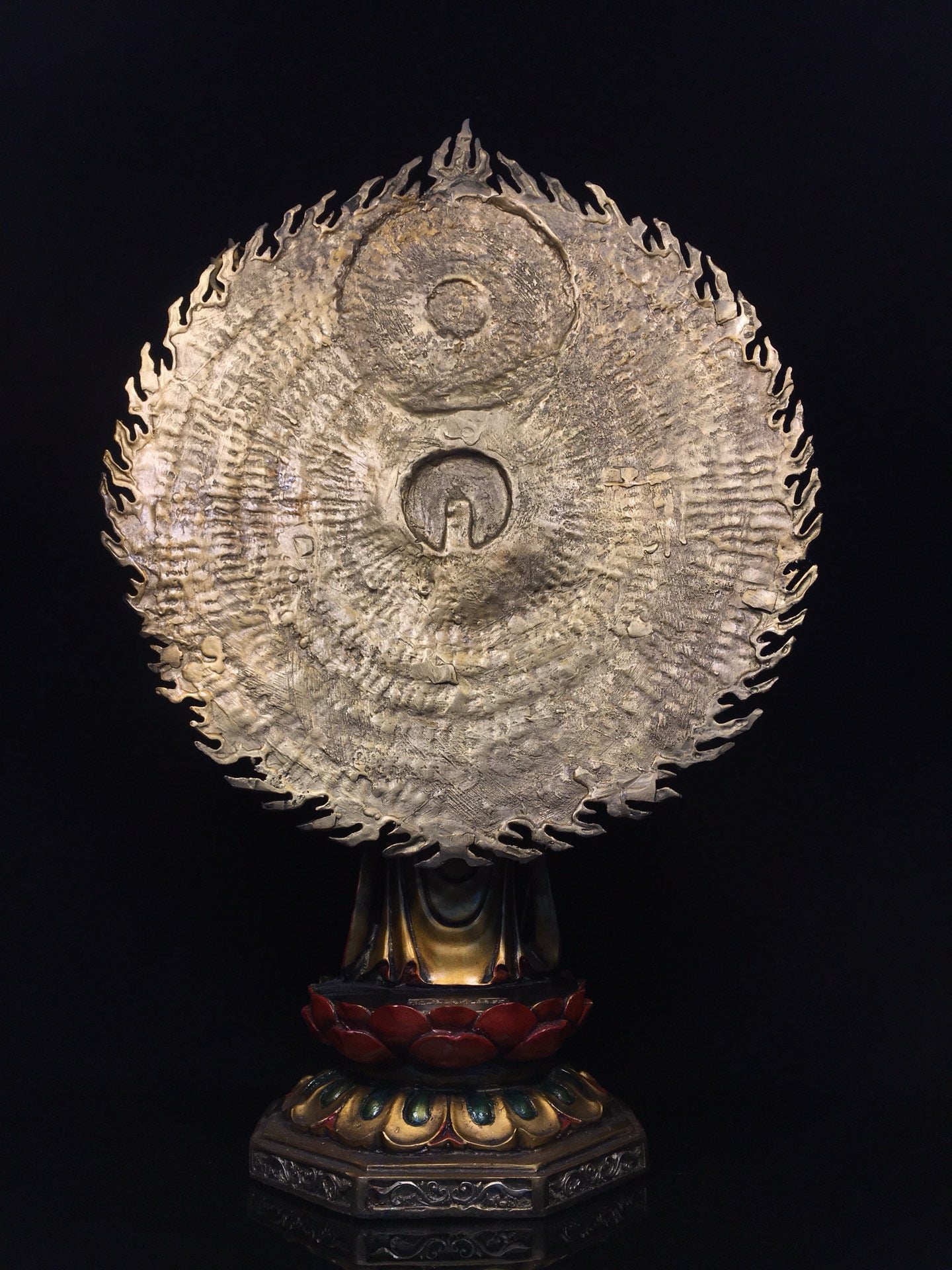 Chinese antique pure copper painted Thousand Handed Avalokitesvara Buddha statue